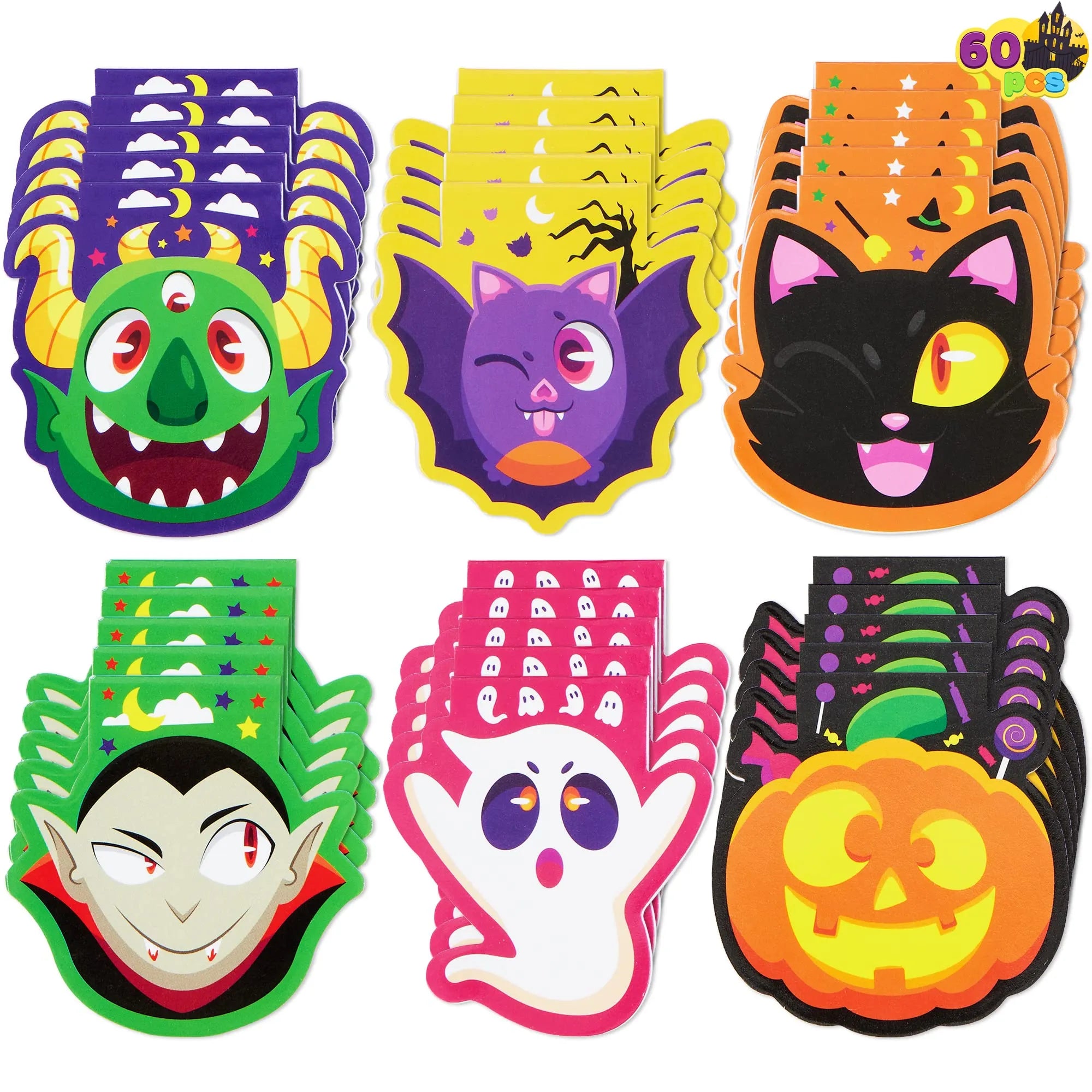 Halloween Spooky Characters Mini Notepad Set (60 Pack)