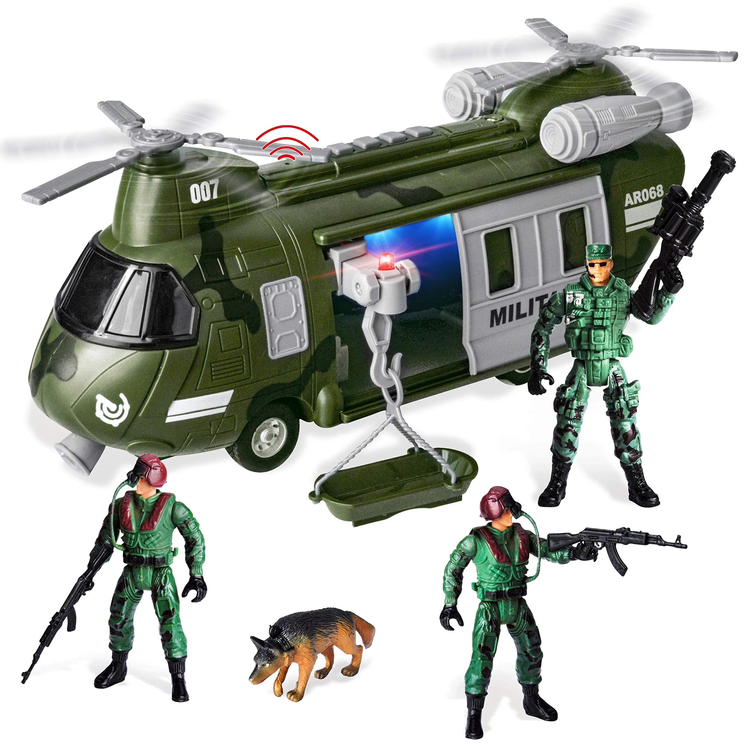 Friction Powered Helicopter Transport Toy