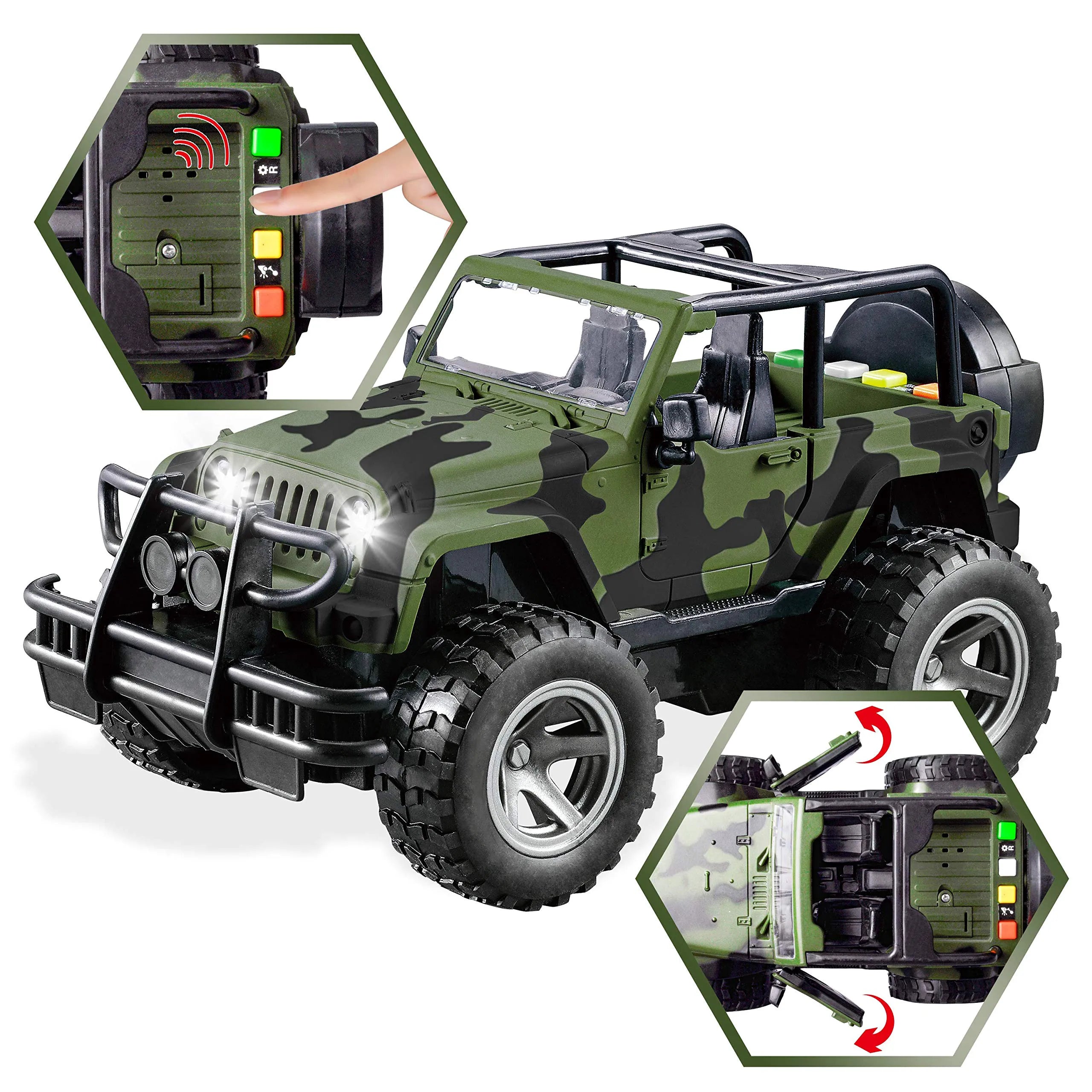 Friction Powered Helicopter & Military Truck Set