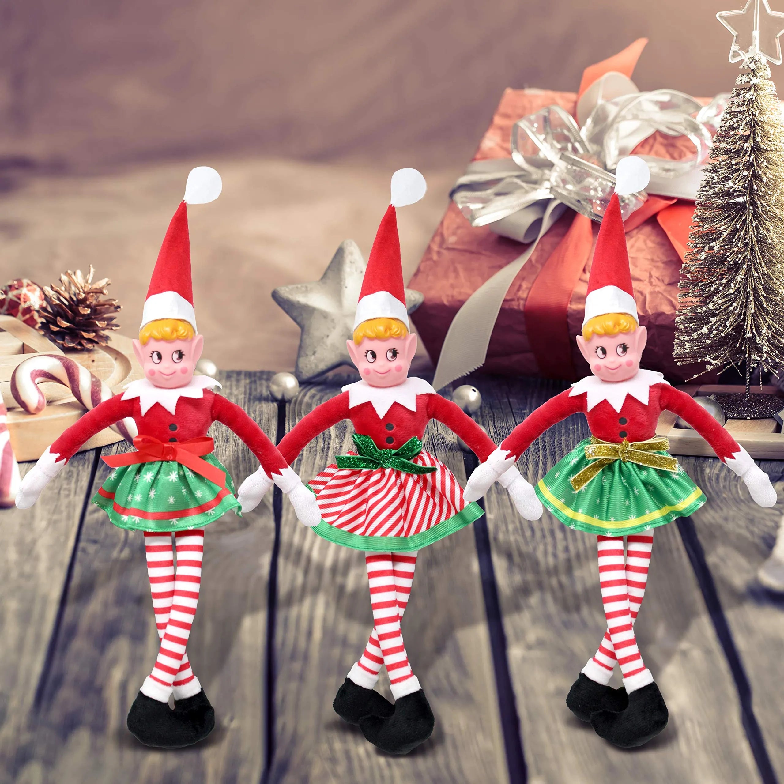 Joyin Elf Plush Dance Skirts, 3-Pack