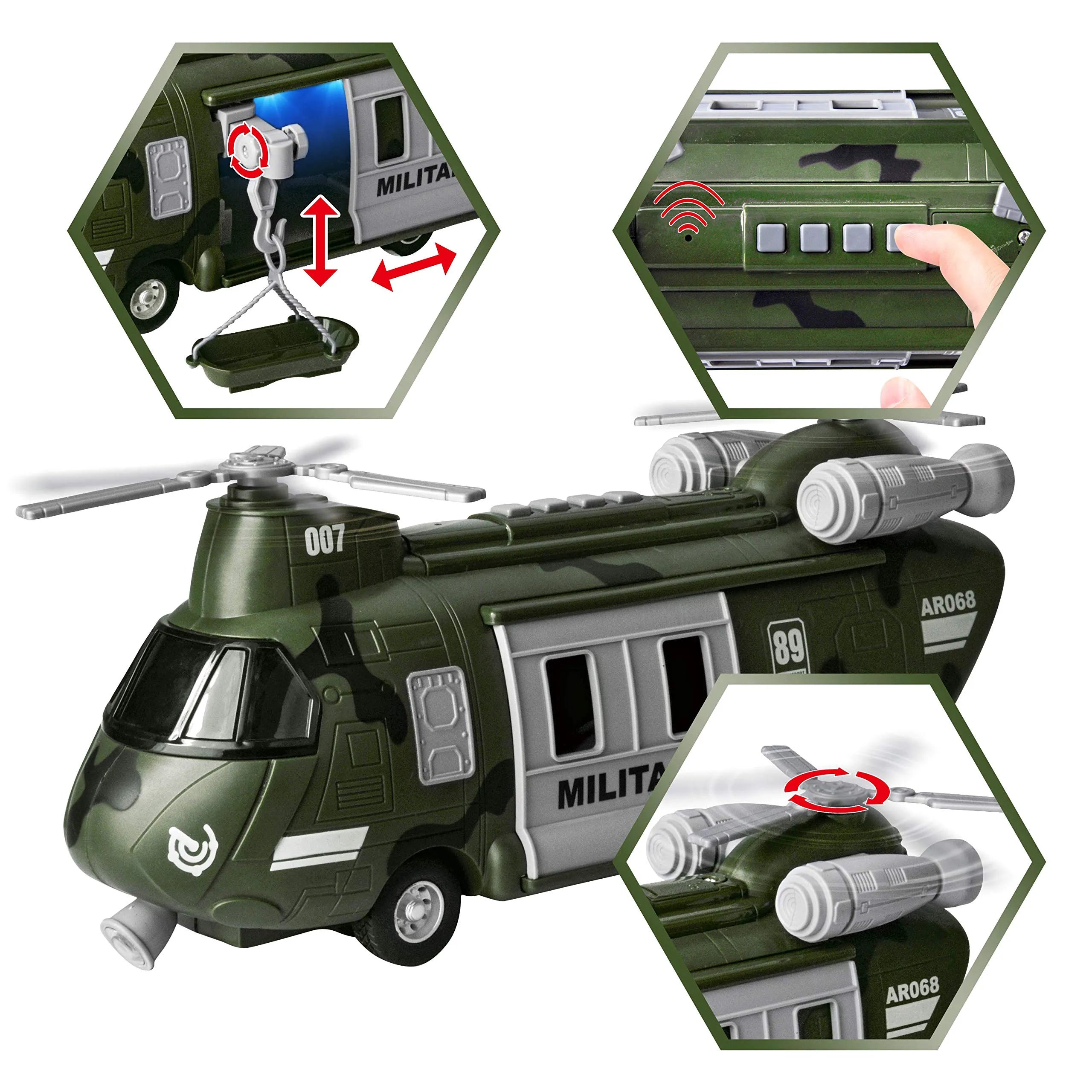 Friction Powered Helicopter Transport Toy