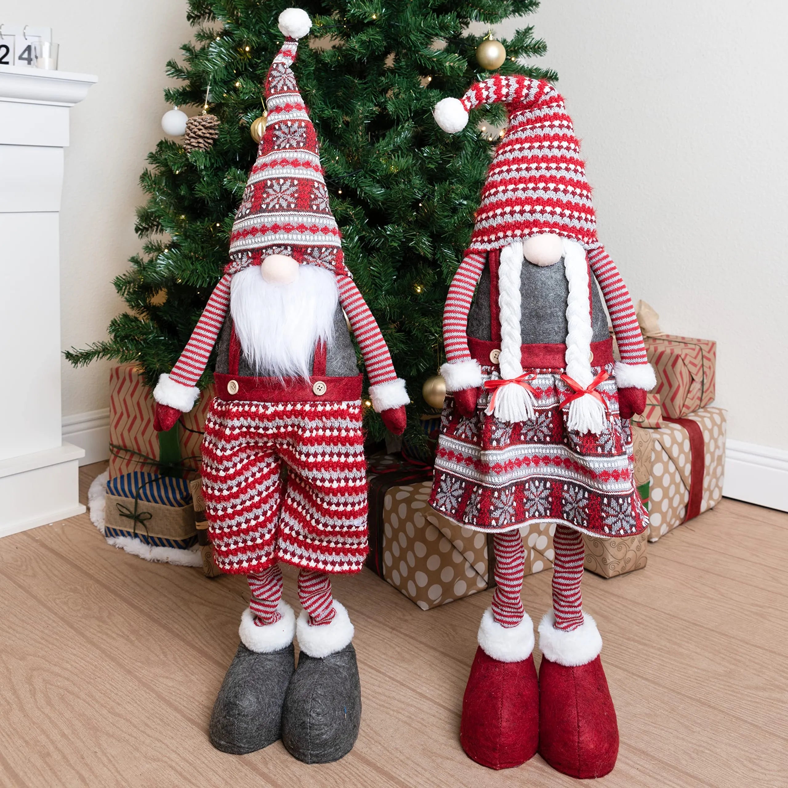 Tall Knitting Gnome Couple, 40 Inches