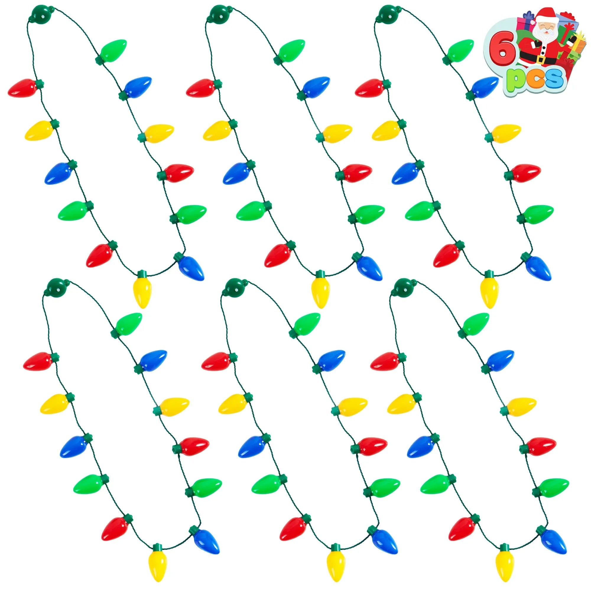 6 Pcs Christmas Necklace with 12 Light Bulbs