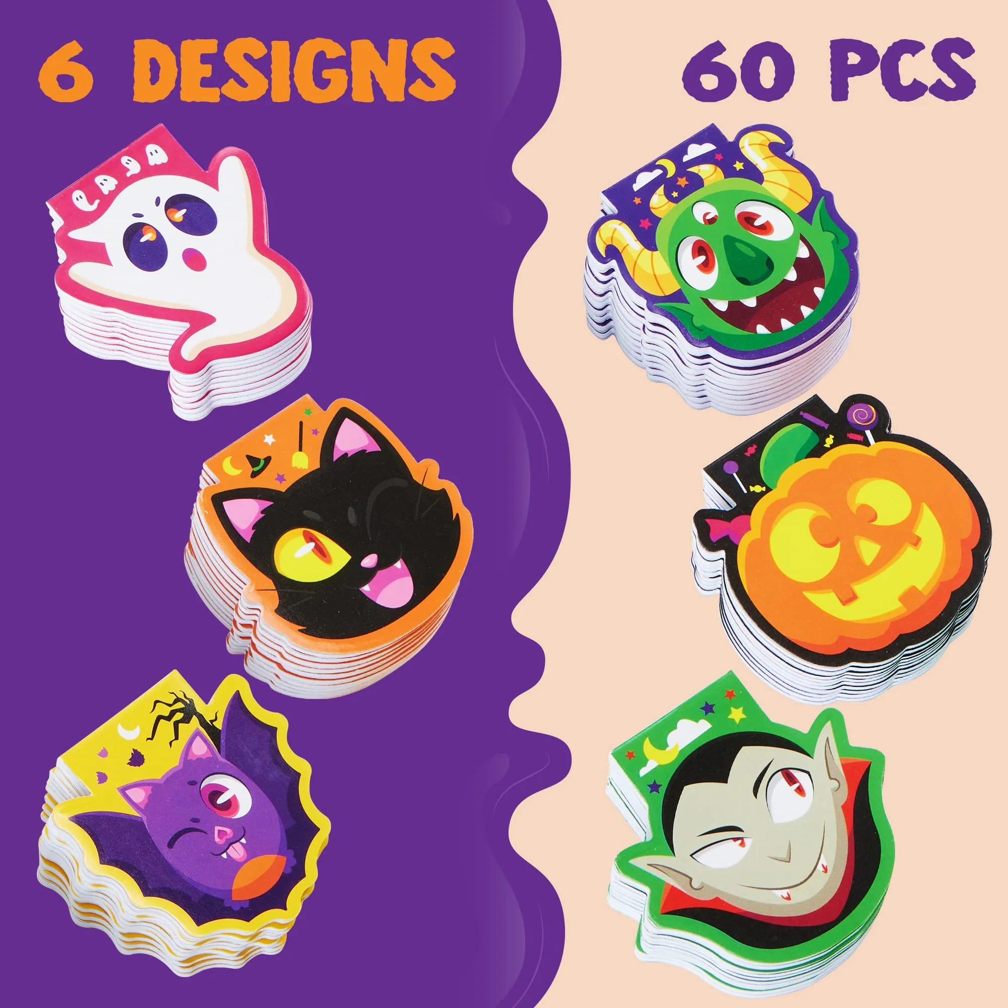 Halloween Spooky Characters Mini Notepad Set (60 Pack)