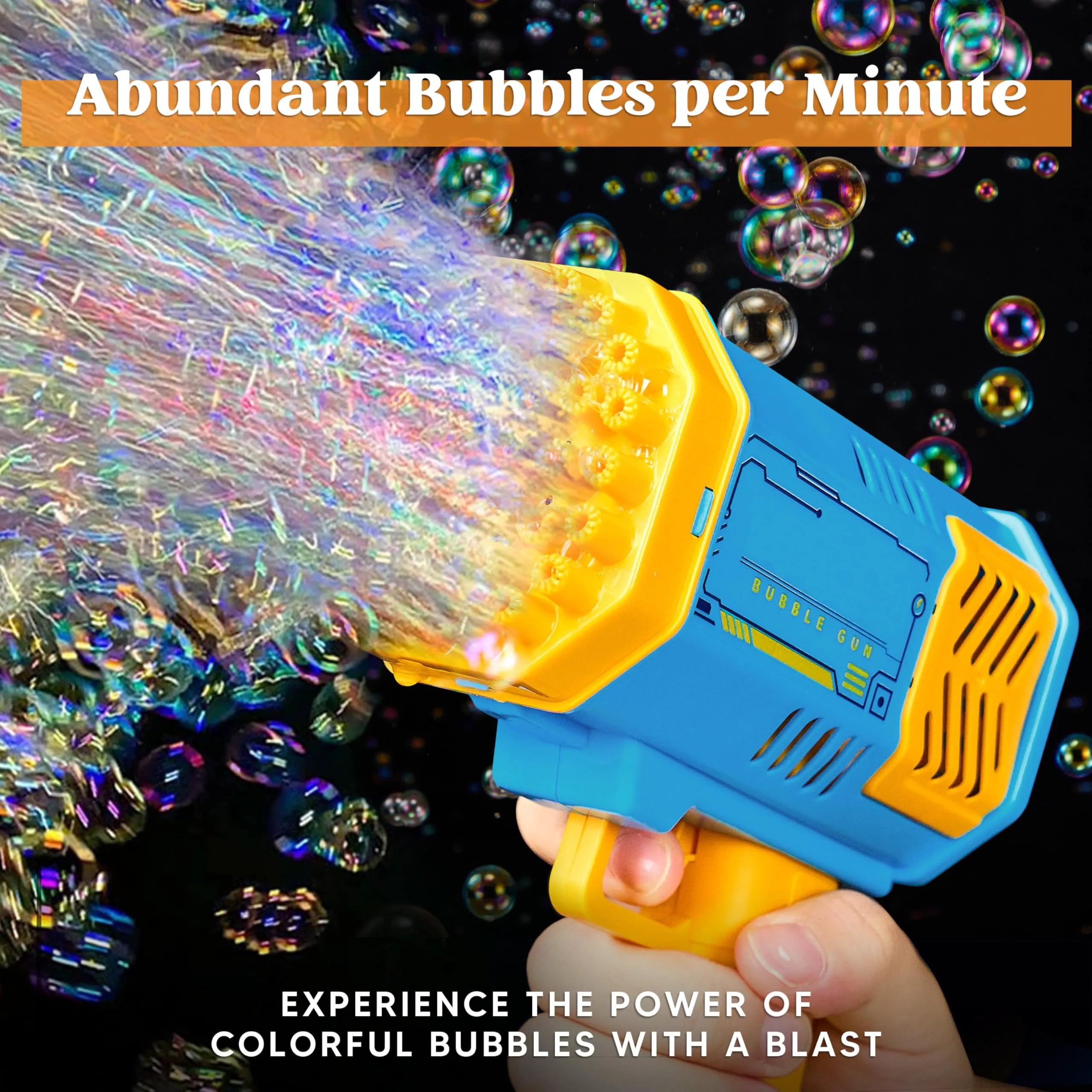 Sloosh 2-Pack Bubble Machine - Bazooka Rocket Shape Bubble Gun Toy for Kids Ages 4-8, Adults, Party Favors, Summer, Wedding, Easter