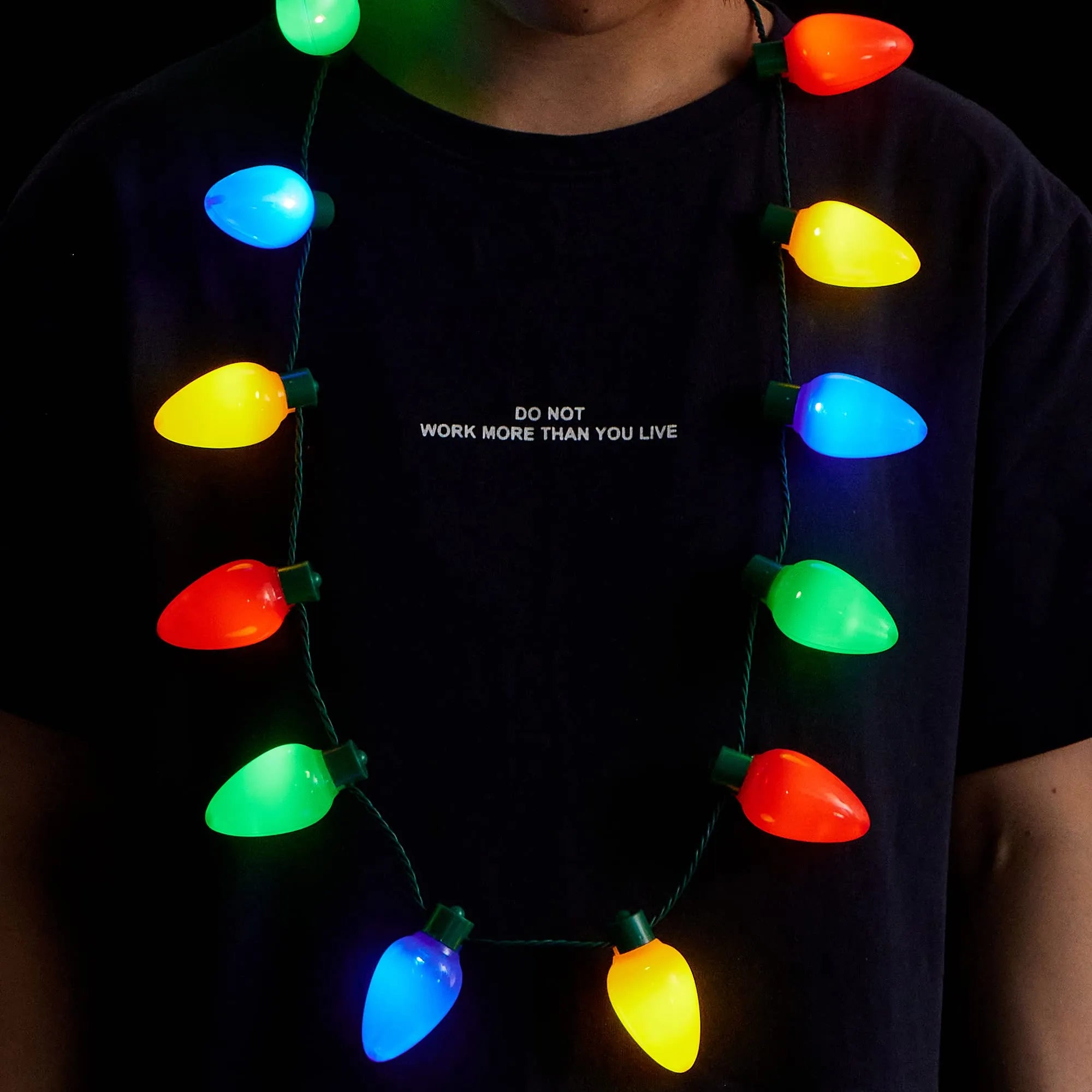 6 Pcs Christmas Necklace with 12 Light Bulbs
