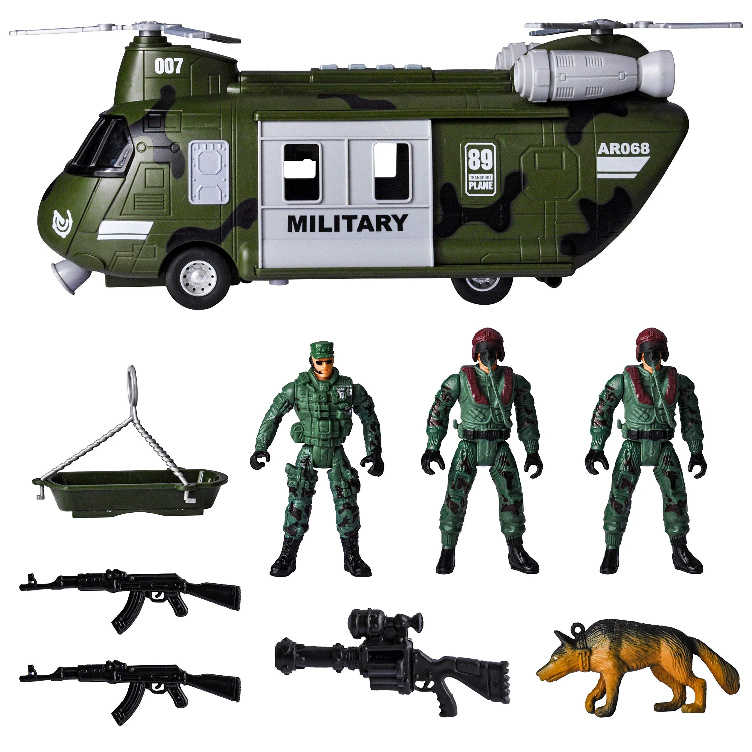 Friction Powered Helicopter Transport Toy