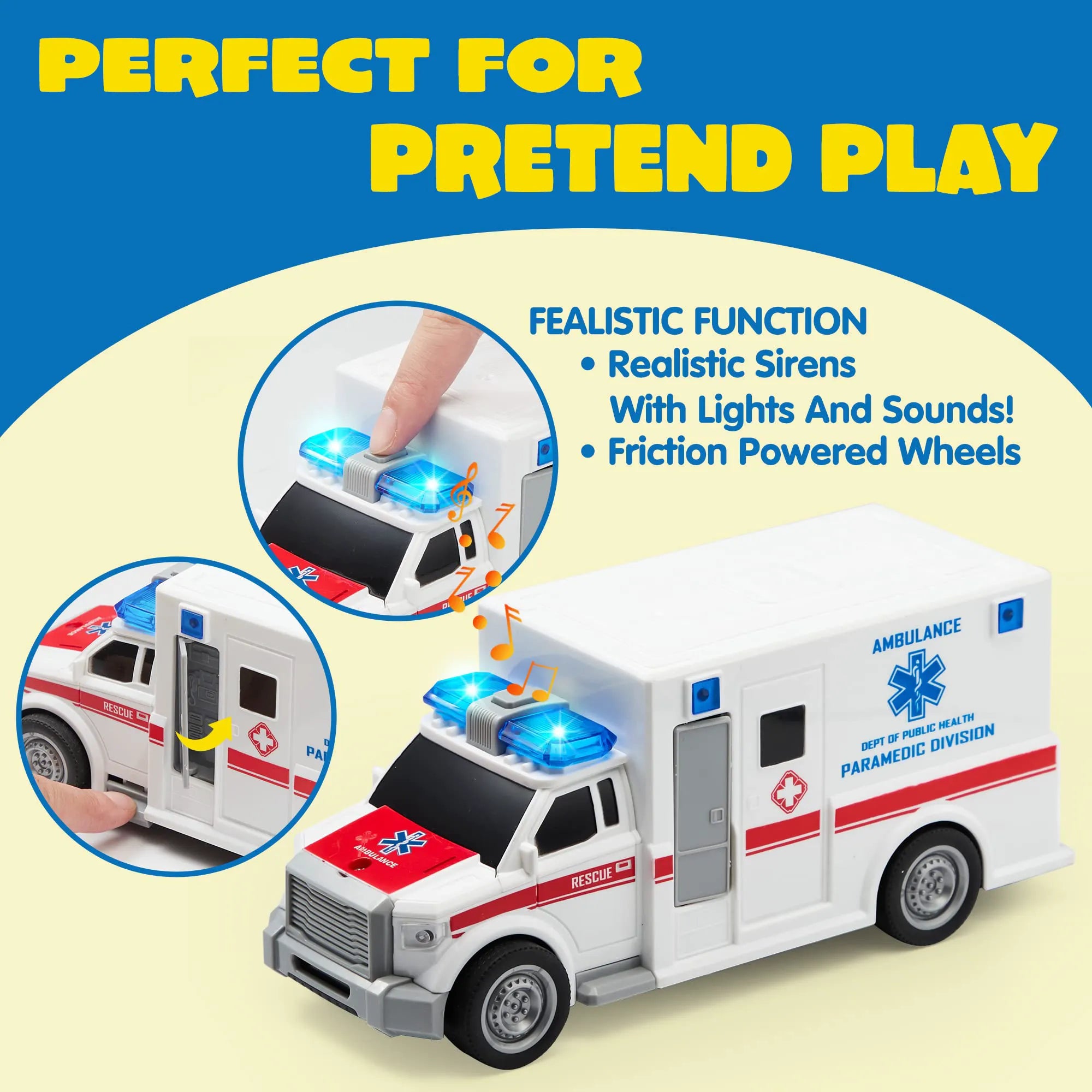 3-Piece City Hero Police Vehicle Toy Set