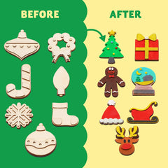 Christmas Wooden Magnet Painting Kit - Creative Arts & Crafts