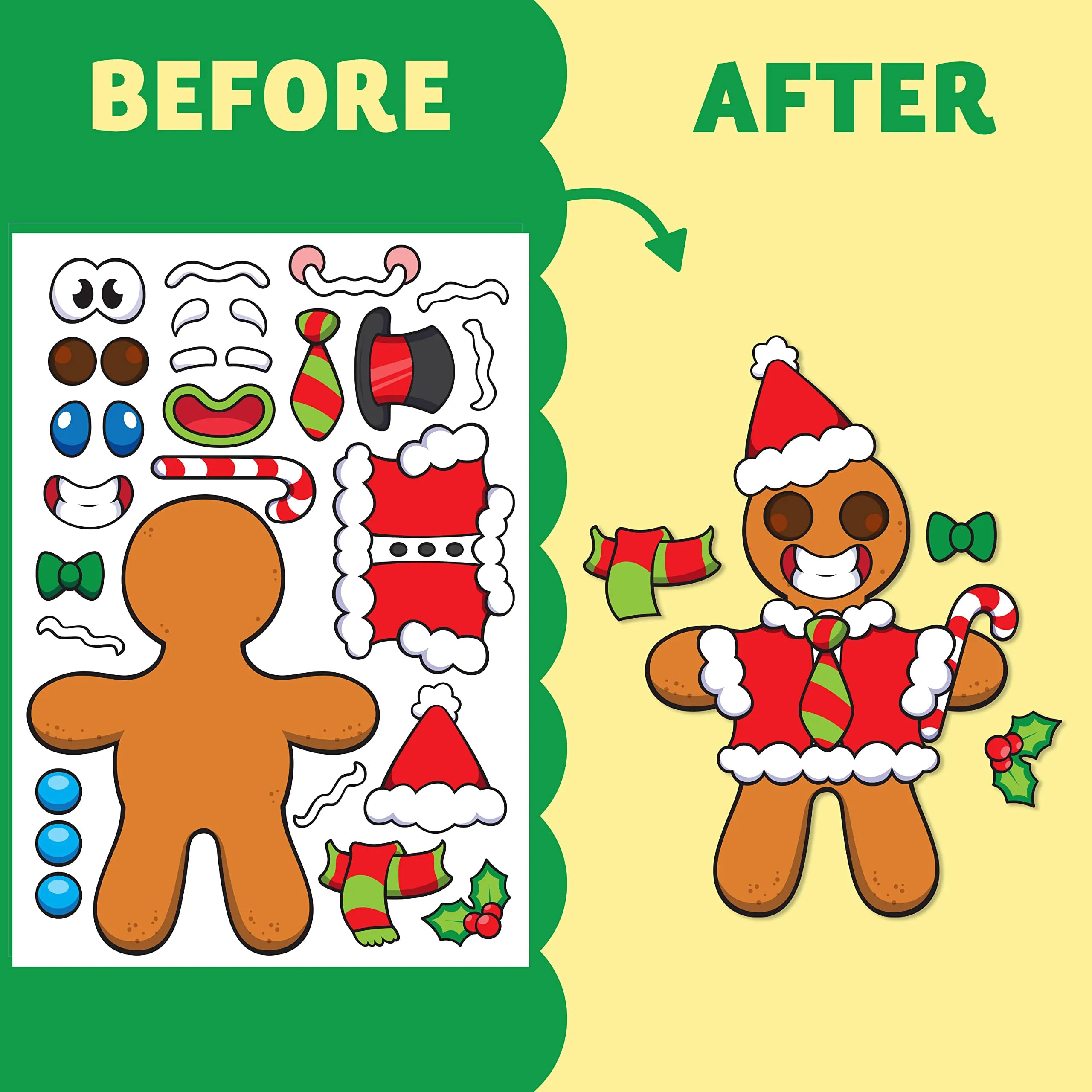 Make-a-Face Gingerbread Set with Trees, 36 Pieces