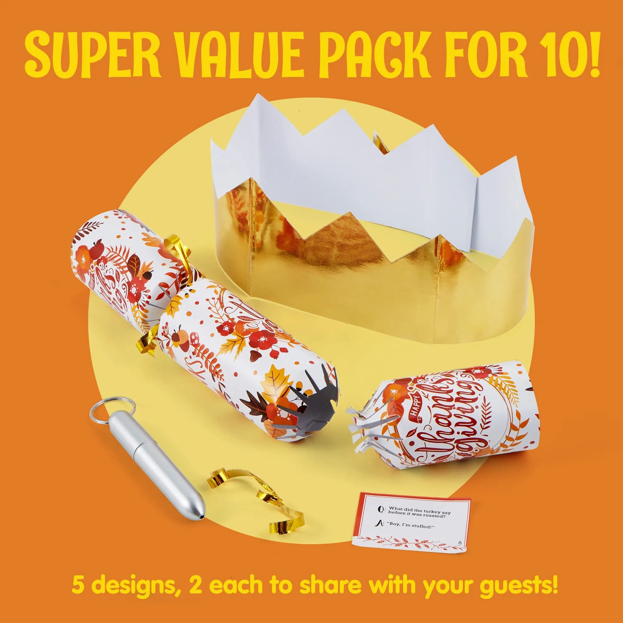 10Pcs Thanksgiving Cracker Set Design - Classic