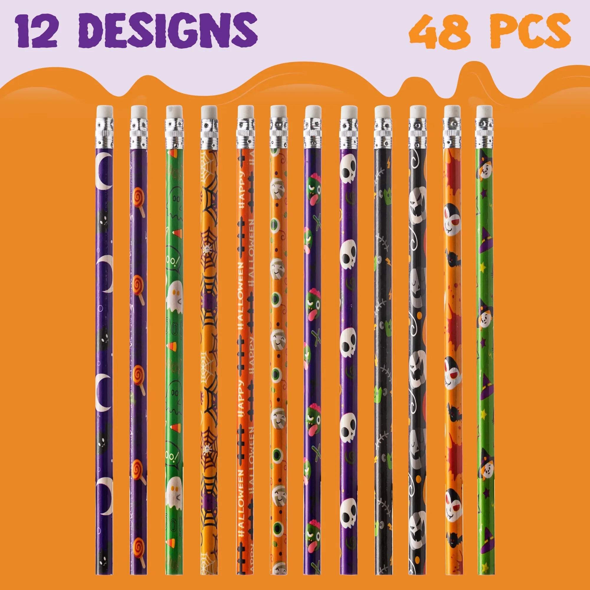 Halloween Pencil & Ruler Set - 96 Pieces