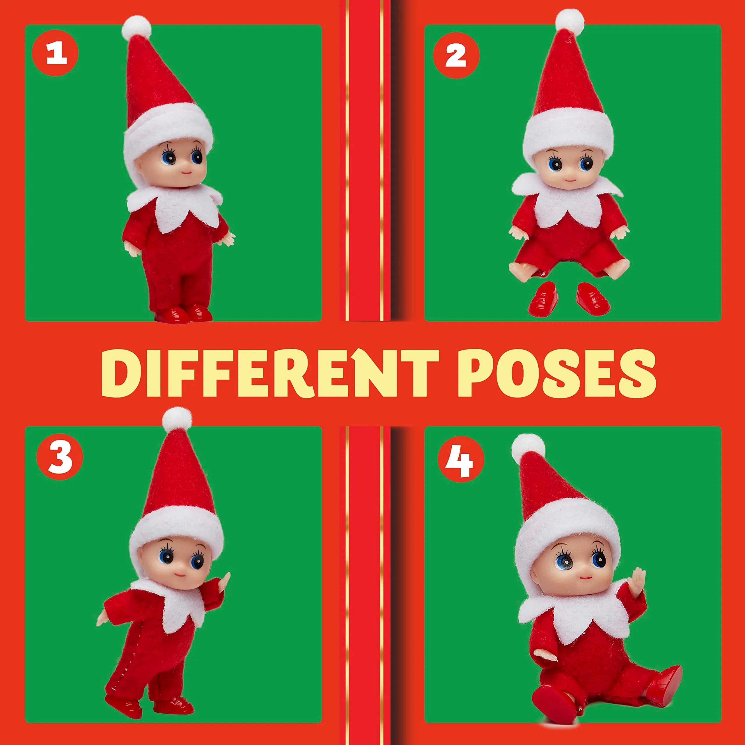 2 Pcs Red Tiny Doll Christmas