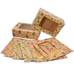 Christmas Foil Cookie Kraft Pattern Gift Box, 24 Count