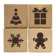 24 Kraft Cardboard Bakery Cookie Boxes