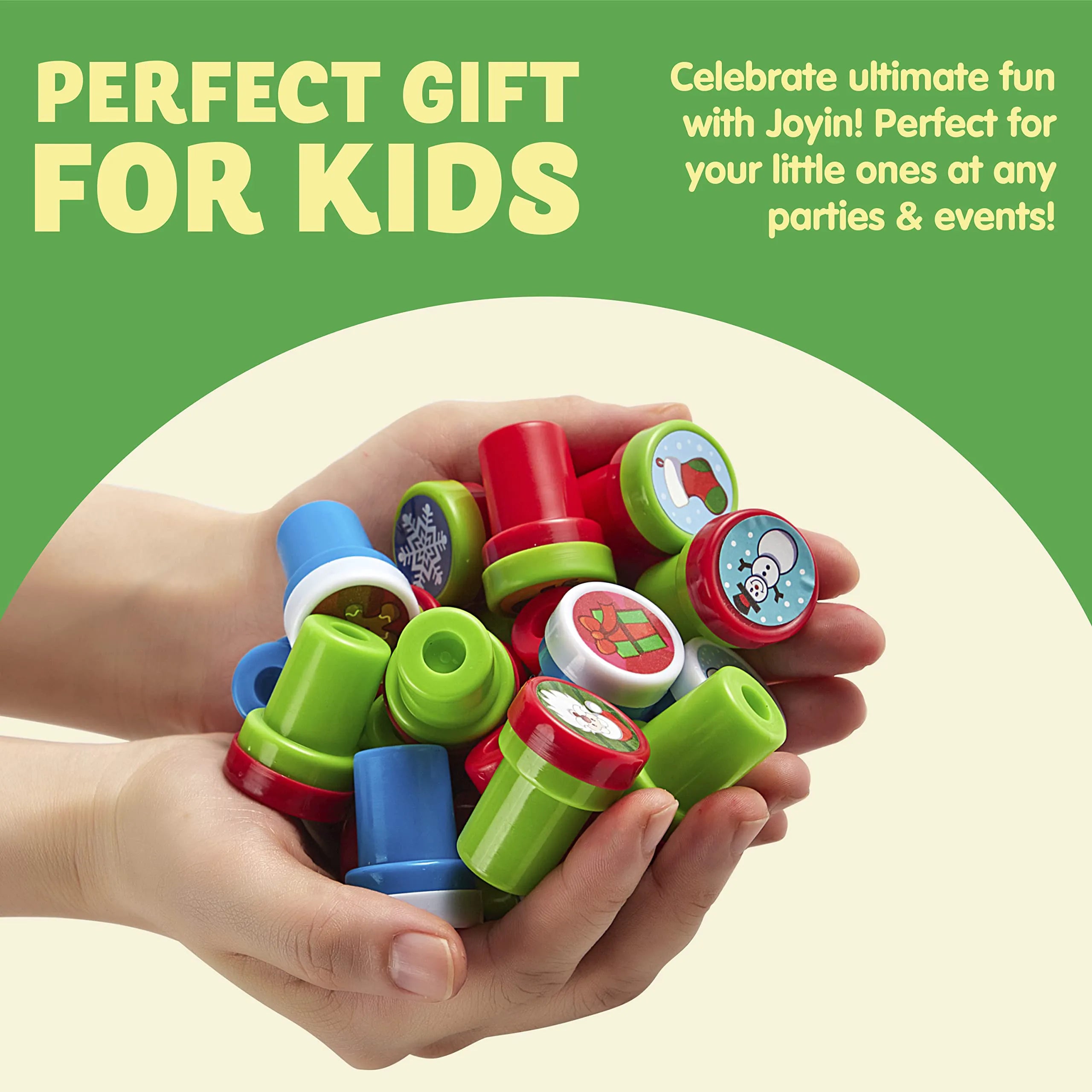 1.5-Inch Christmas Stamps Assortment, 50 Pieces