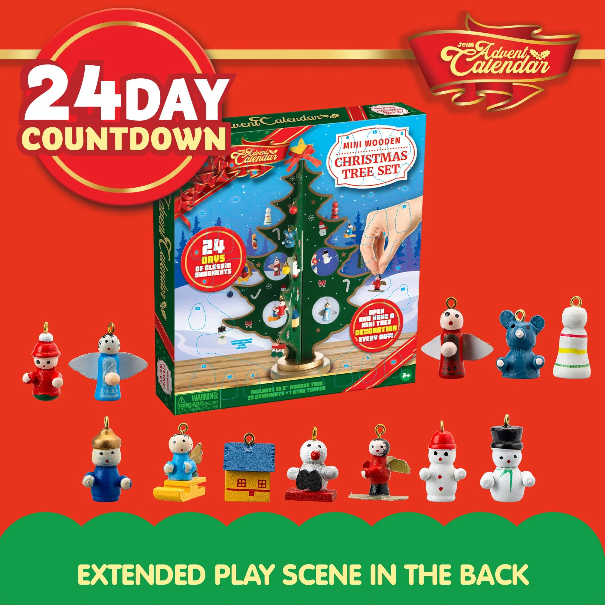 Tabletop Wooden Christmas Tree Advent Calendar