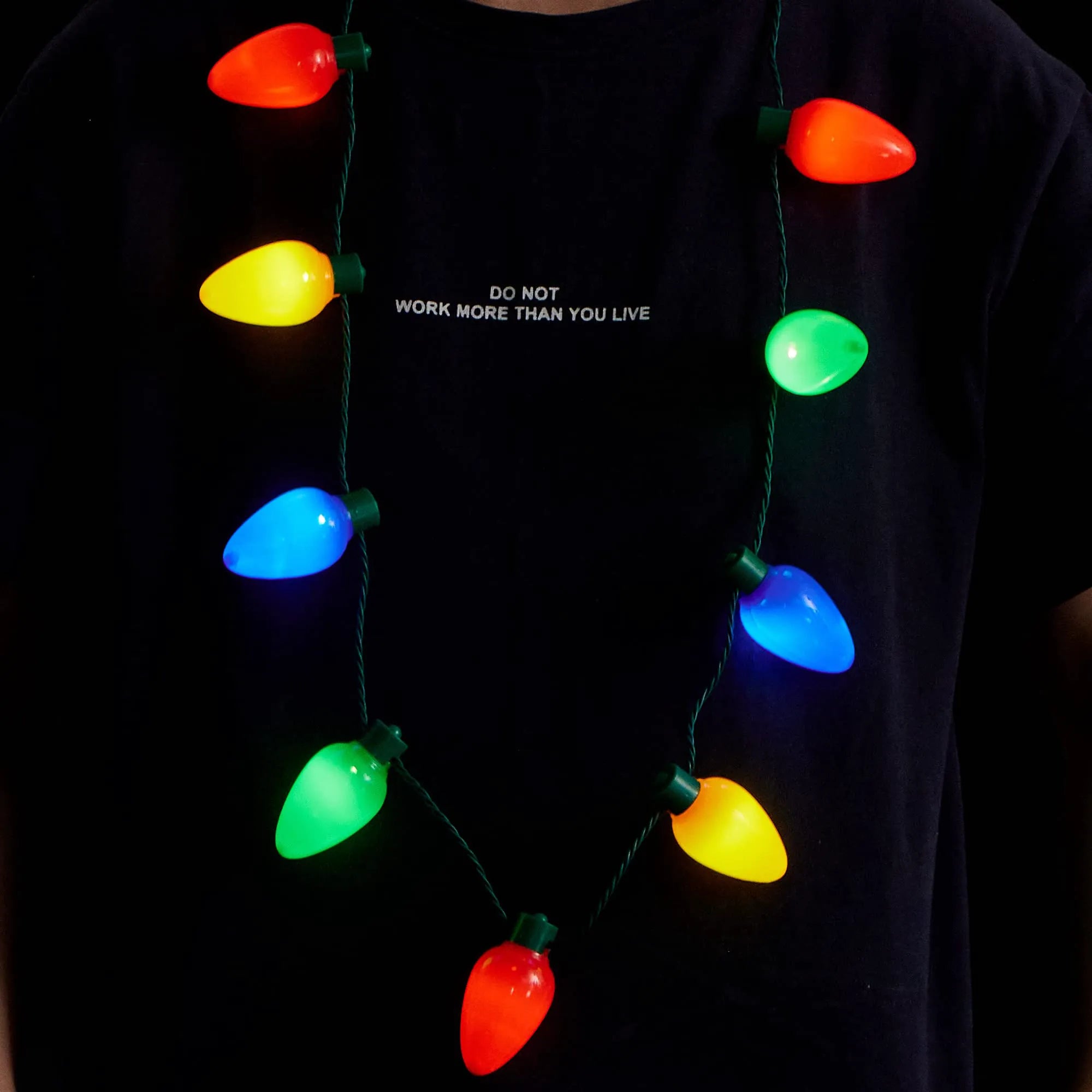 3-Pack Christmas Necklace with 9 Light Bulbs