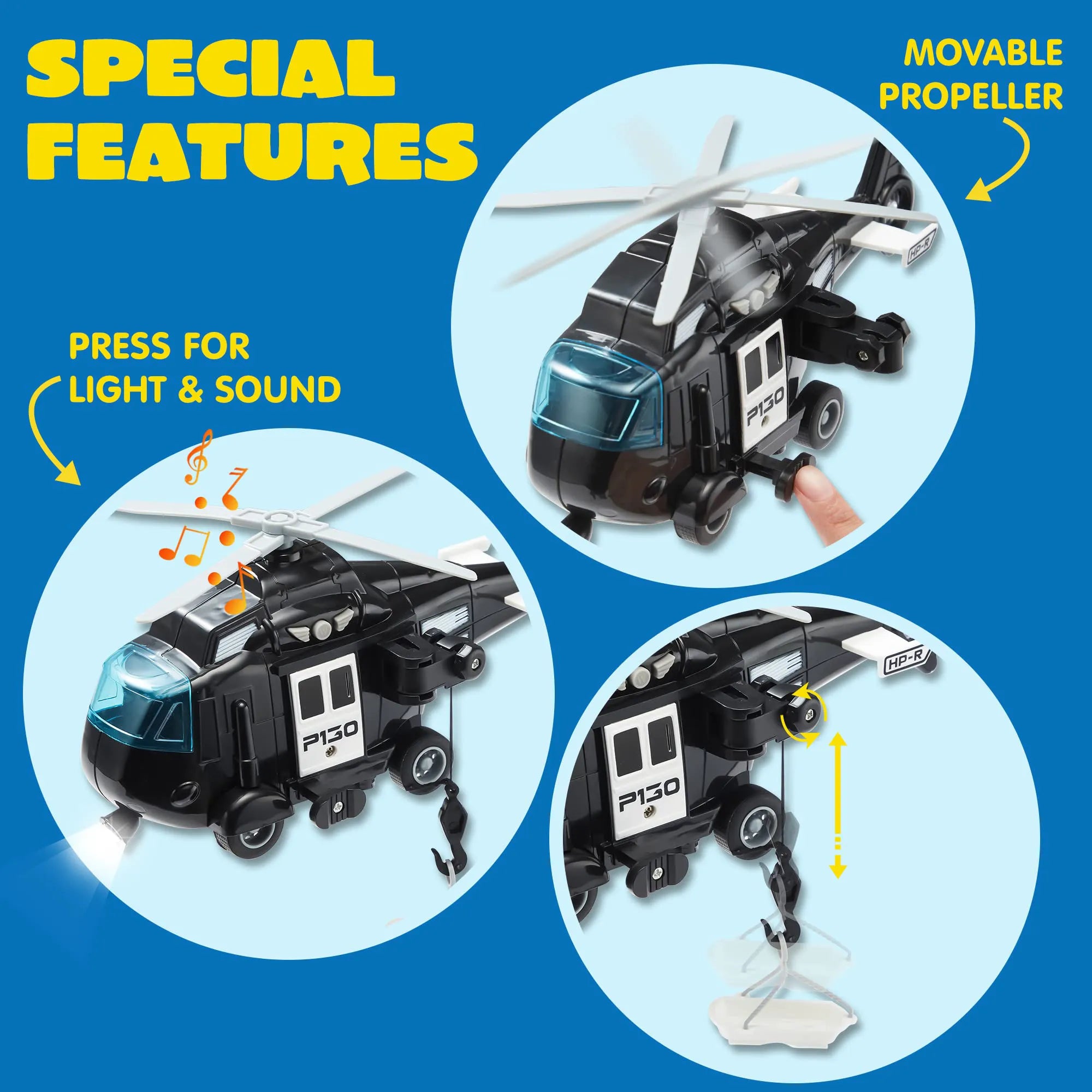 3-Piece City Hero Police Vehicle Toy Set