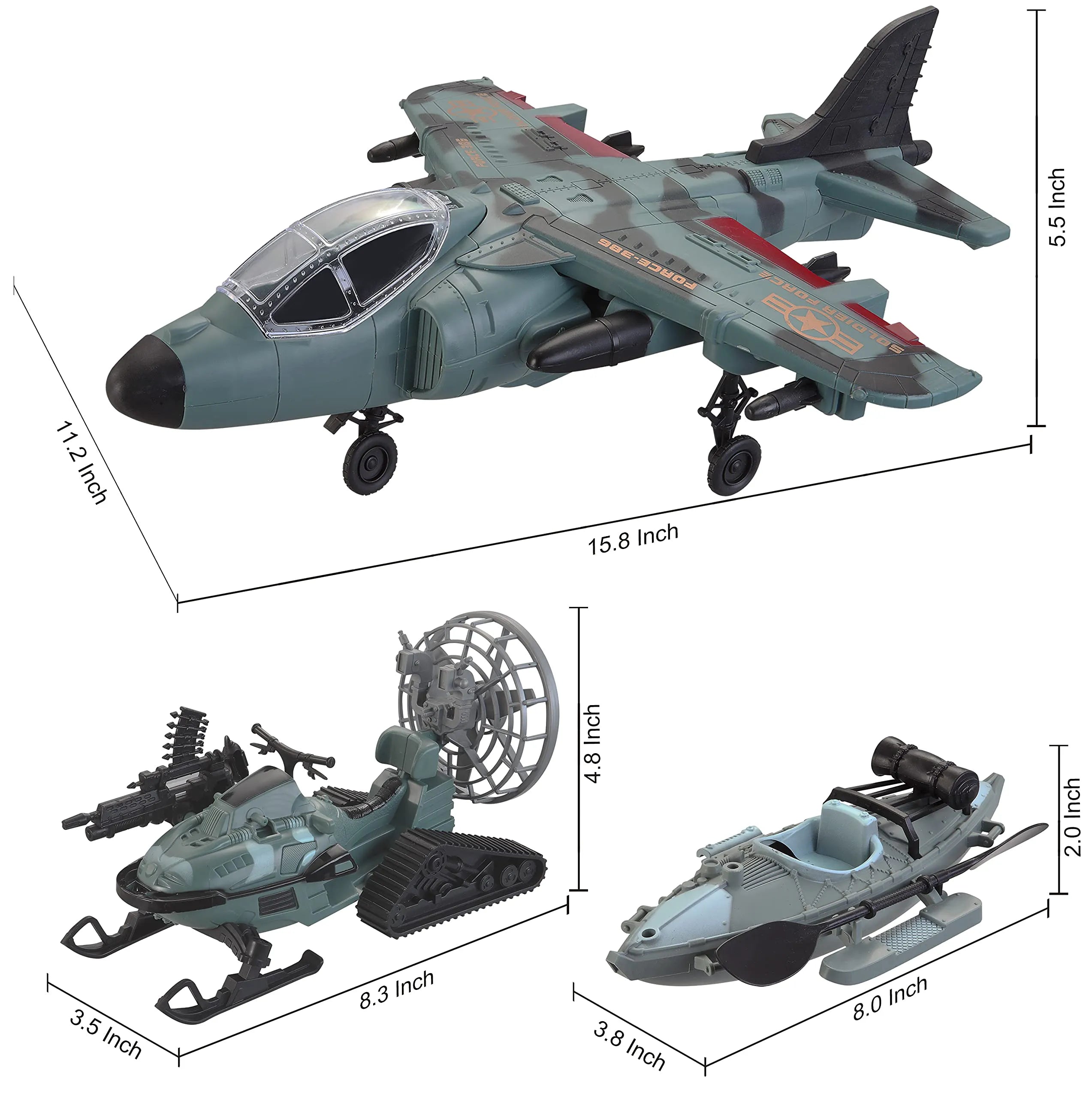 Camouflage Military Toy Set for Land and Air