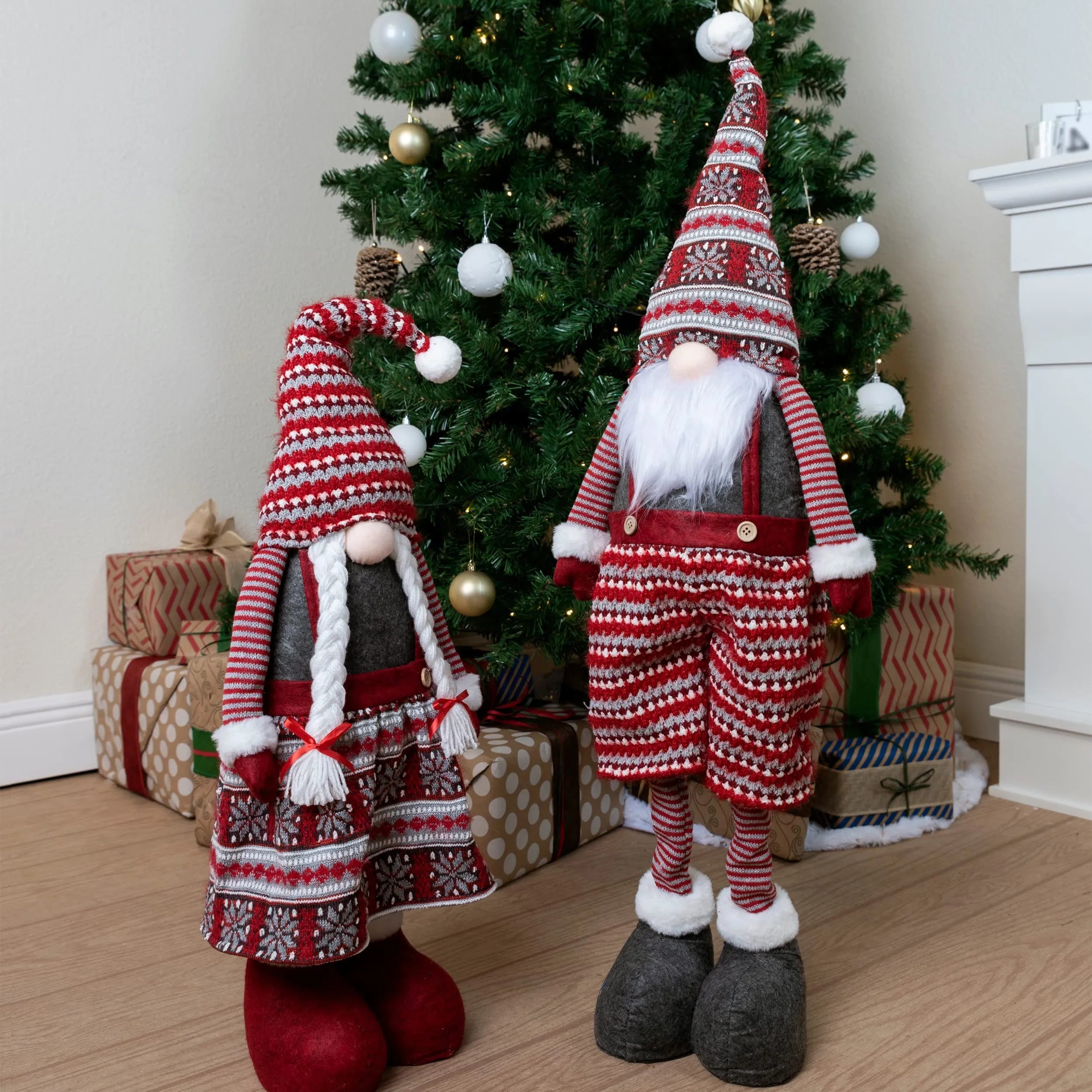 Tall Knitting Gnome Couple, 40 Inches