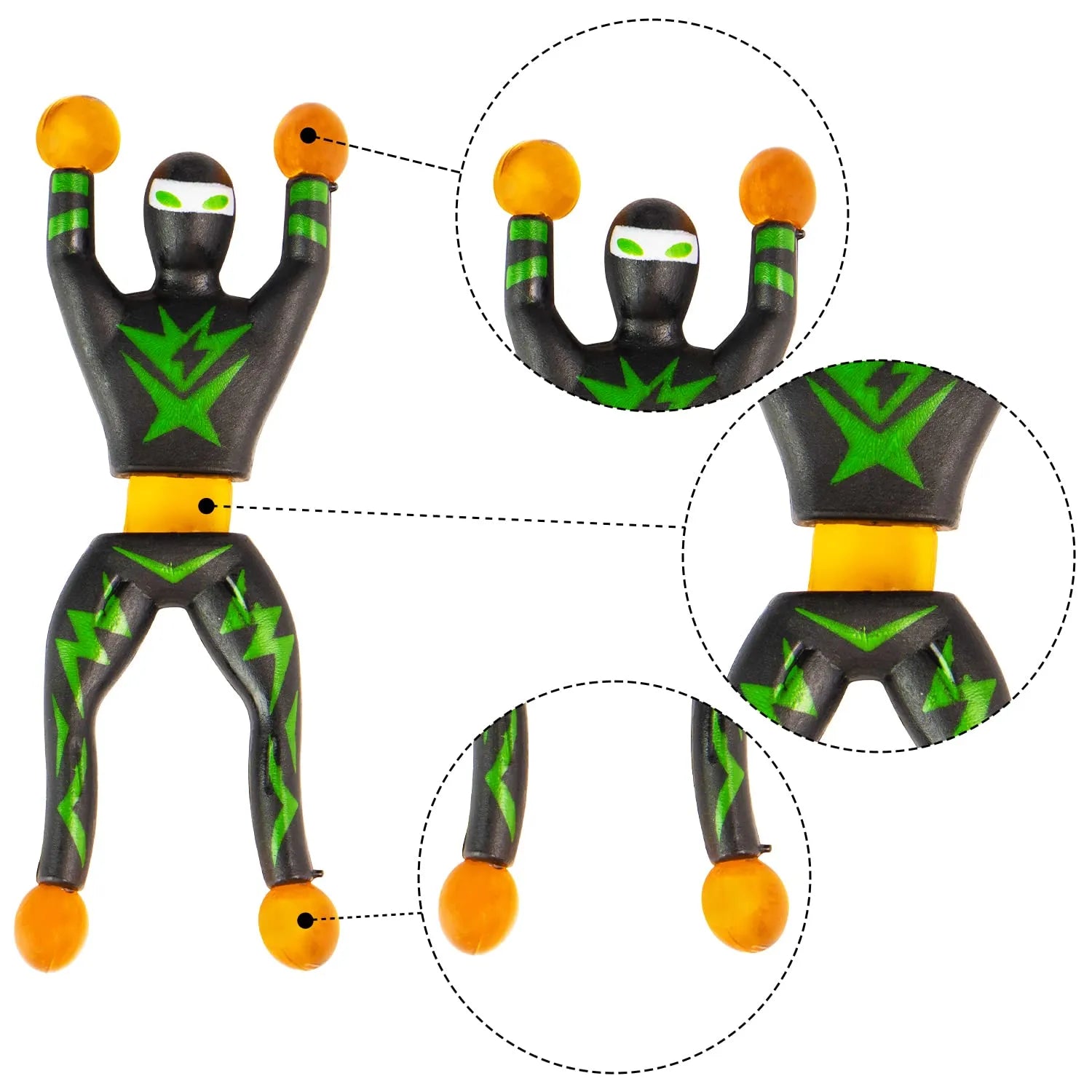 28 Pcs Sticky Climbing Ninja with Kids Valentine's Cards for Valentine Party Favors