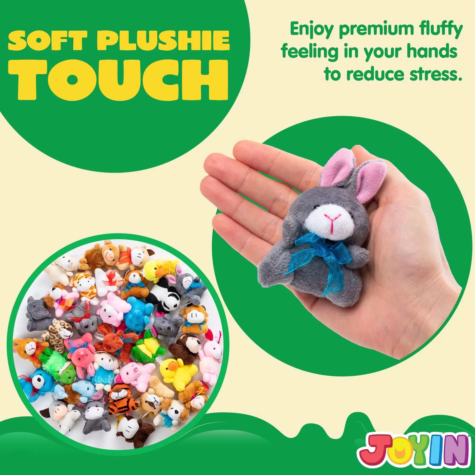 36-Piece Mini Plush Animal Toy Set (2.5 to 3 Inches, No Egg Shells)