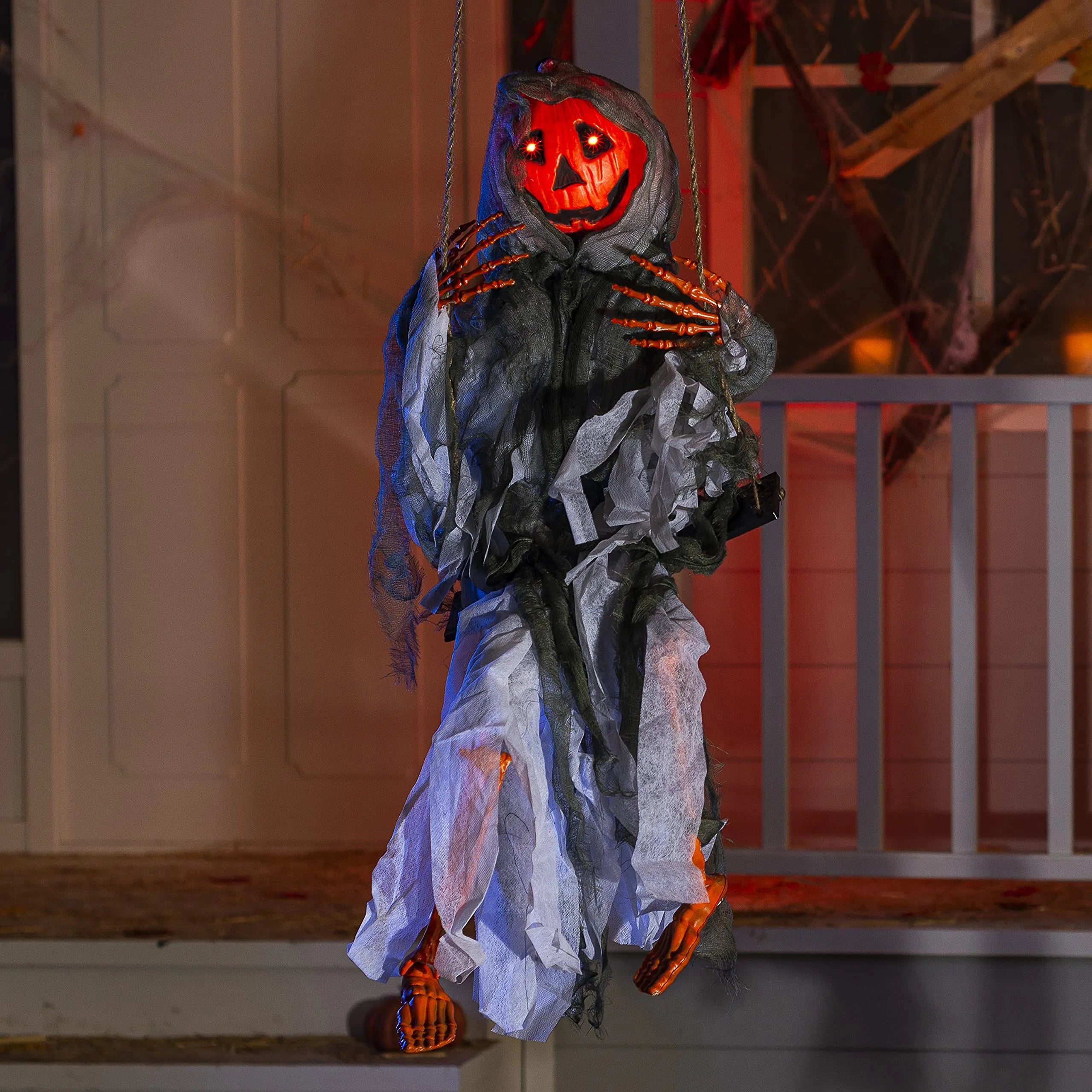 2-Pack Halloween Lighted Swinging Pumpkin & Witch