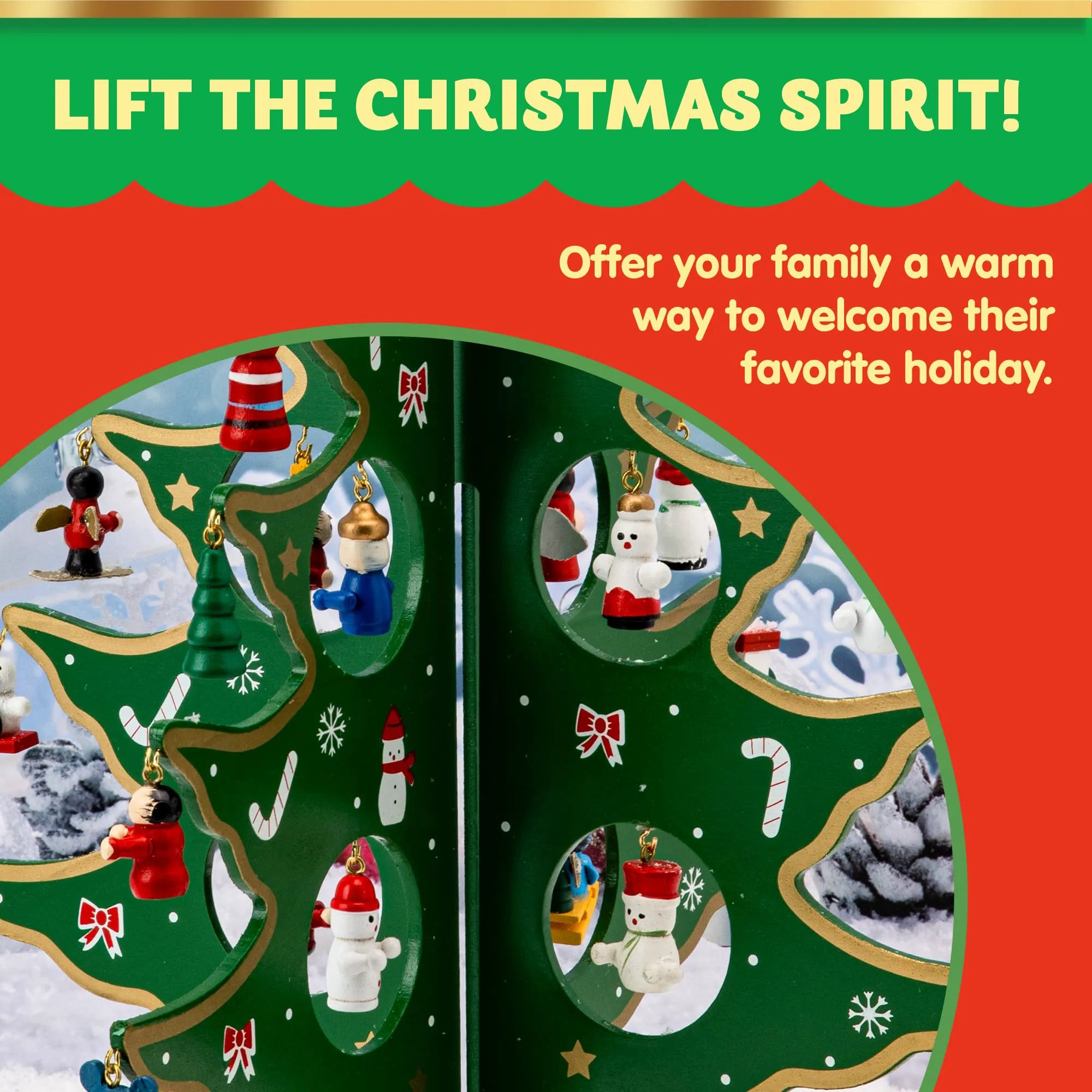 Tabletop Wooden Christmas Tree Advent Calendar