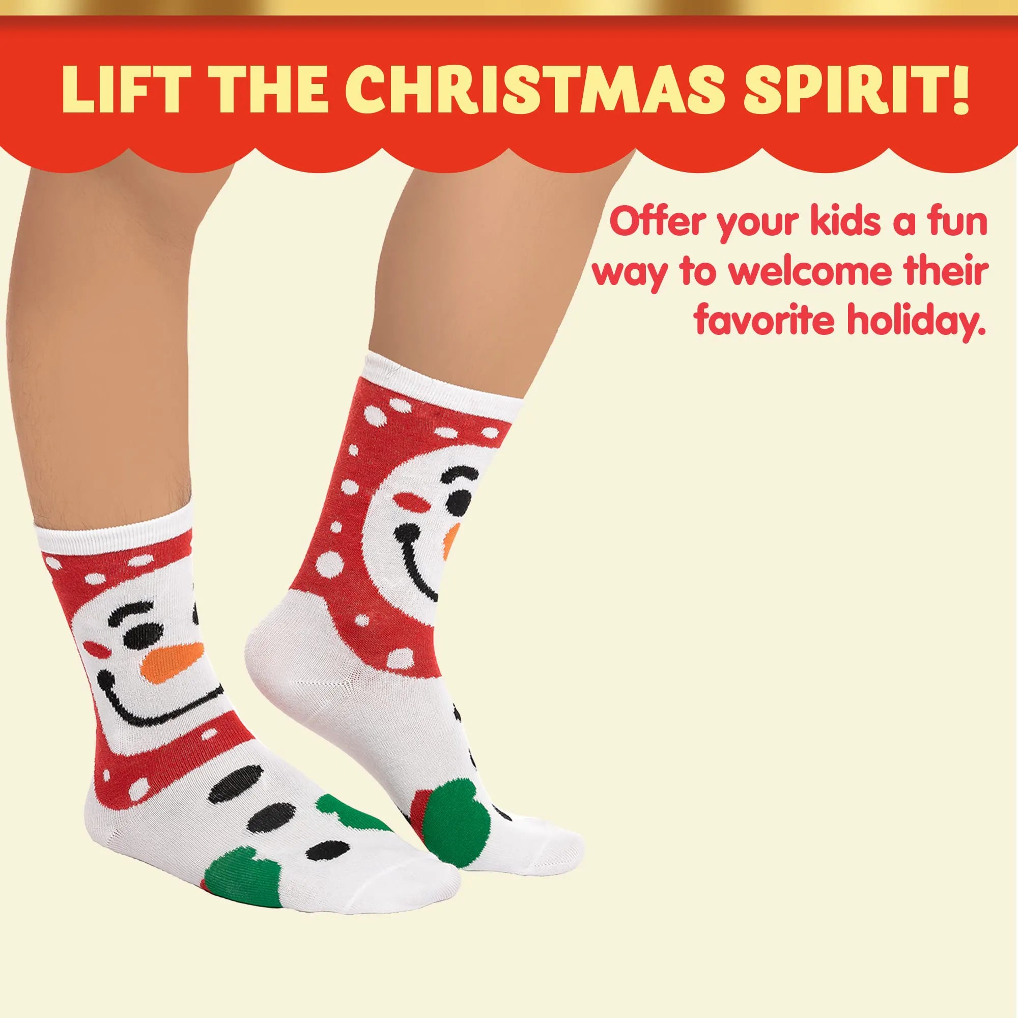 12 Days of Socks Advent Calendar - 12 Pairs (Santa, Snowman, Reindeer, Gingerbread Man)