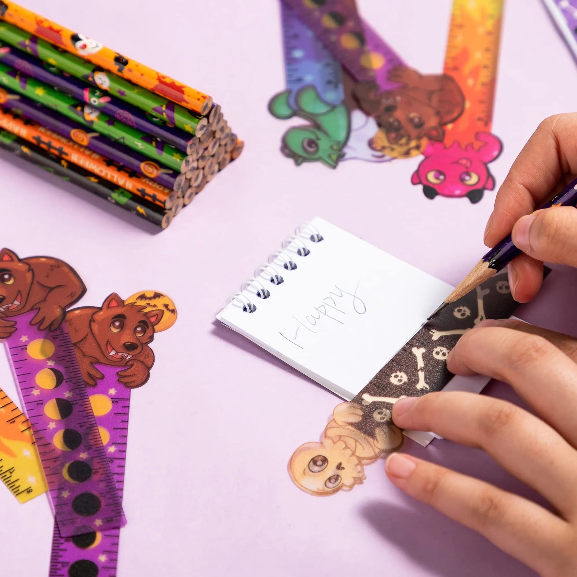Halloween Pencil & Ruler Set - 96 Pieces