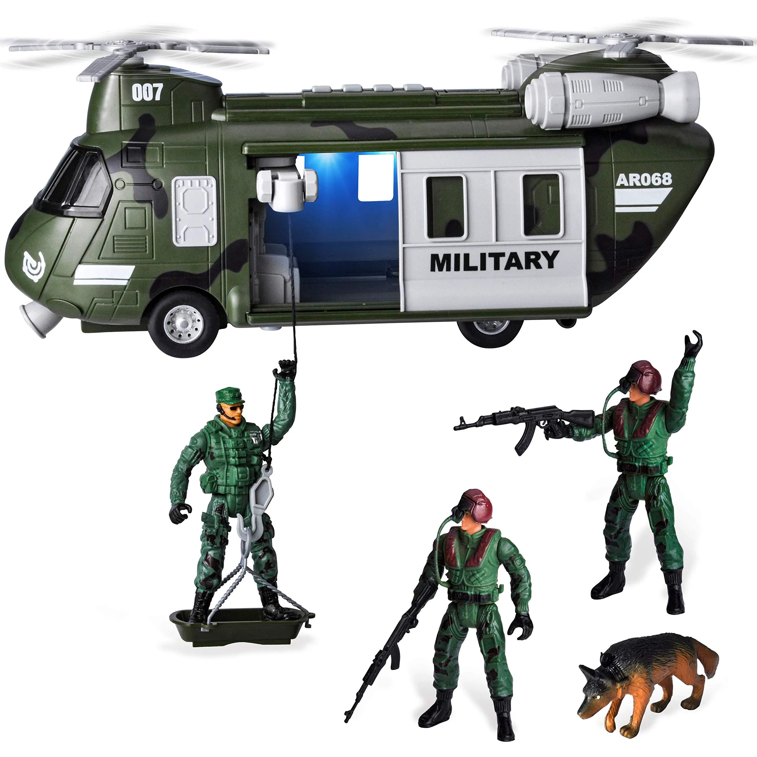 Friction Powered Helicopter Transport Toy