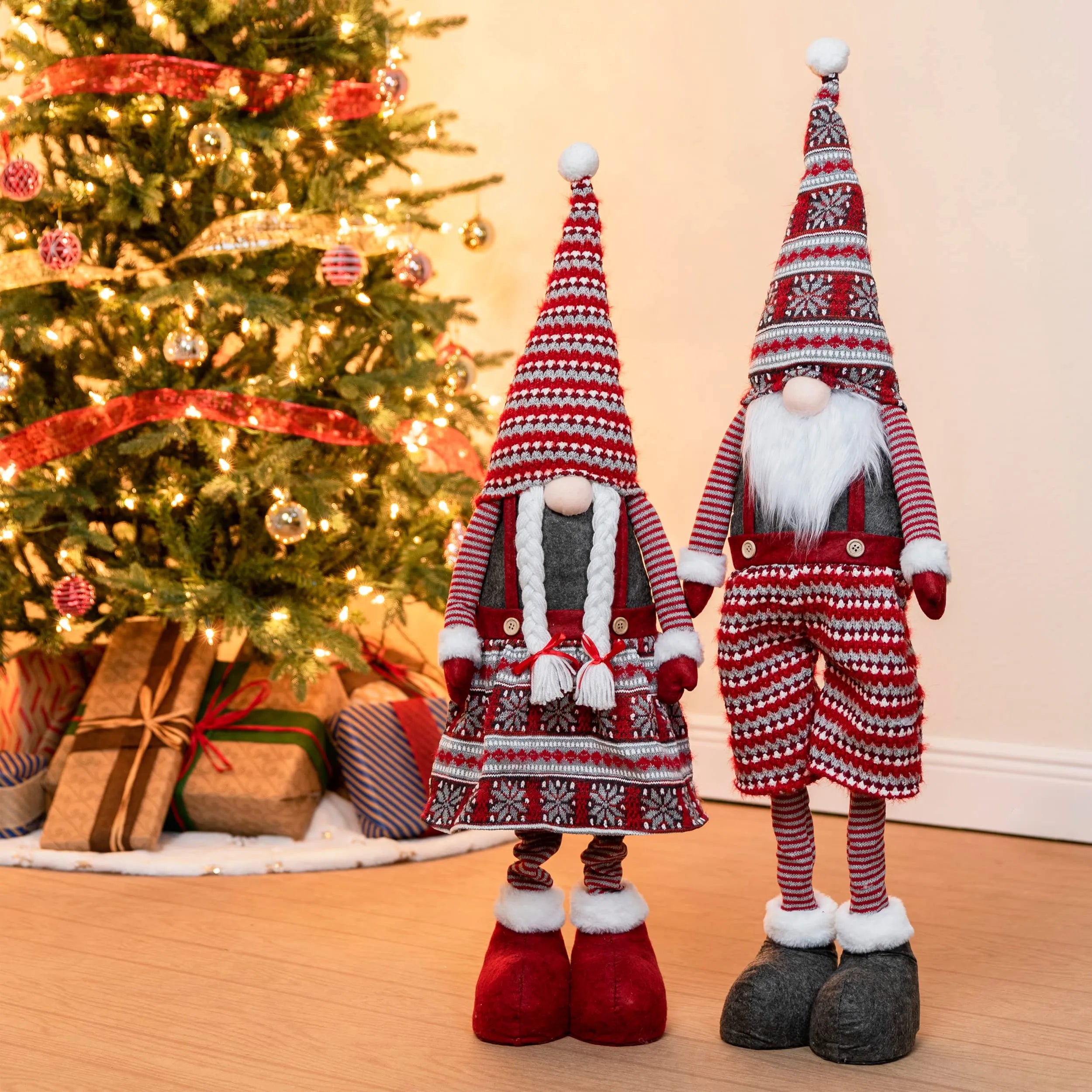 Tall Knitting Gnome Couple, 40 Inches