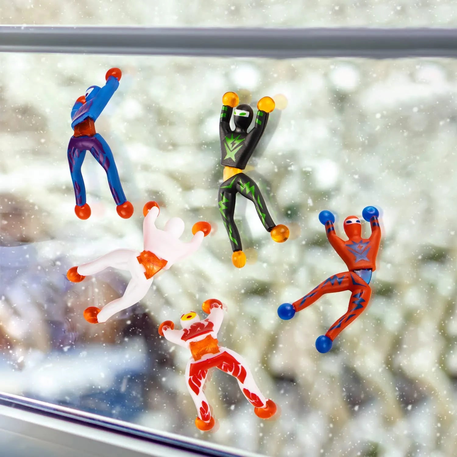 28 Pcs Sticky Climbing Ninja with Kids Valentine's Cards for Valentine Party Favors