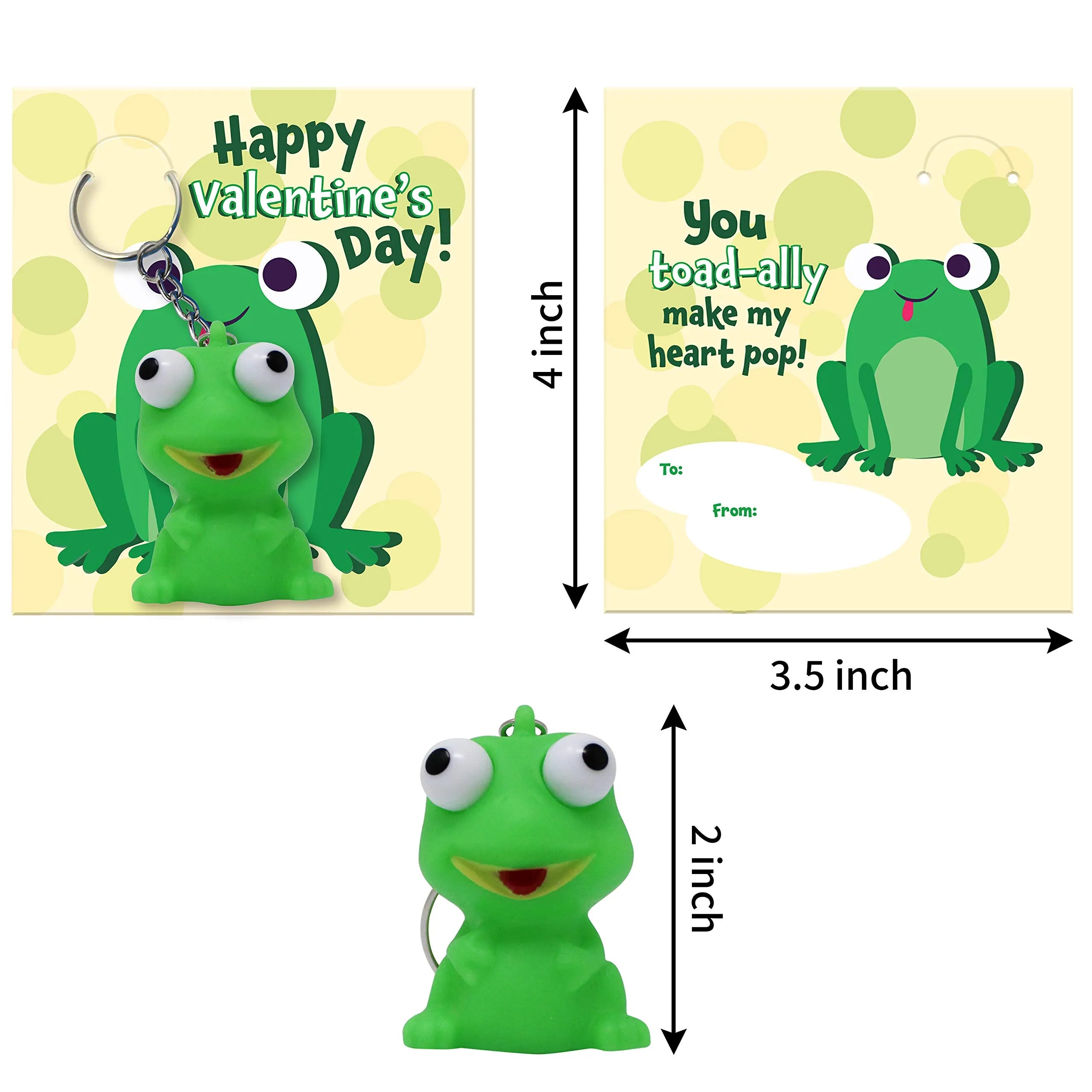 28Pcs Animal Keychains with Bulging Eyes and Kids Valentines Cards