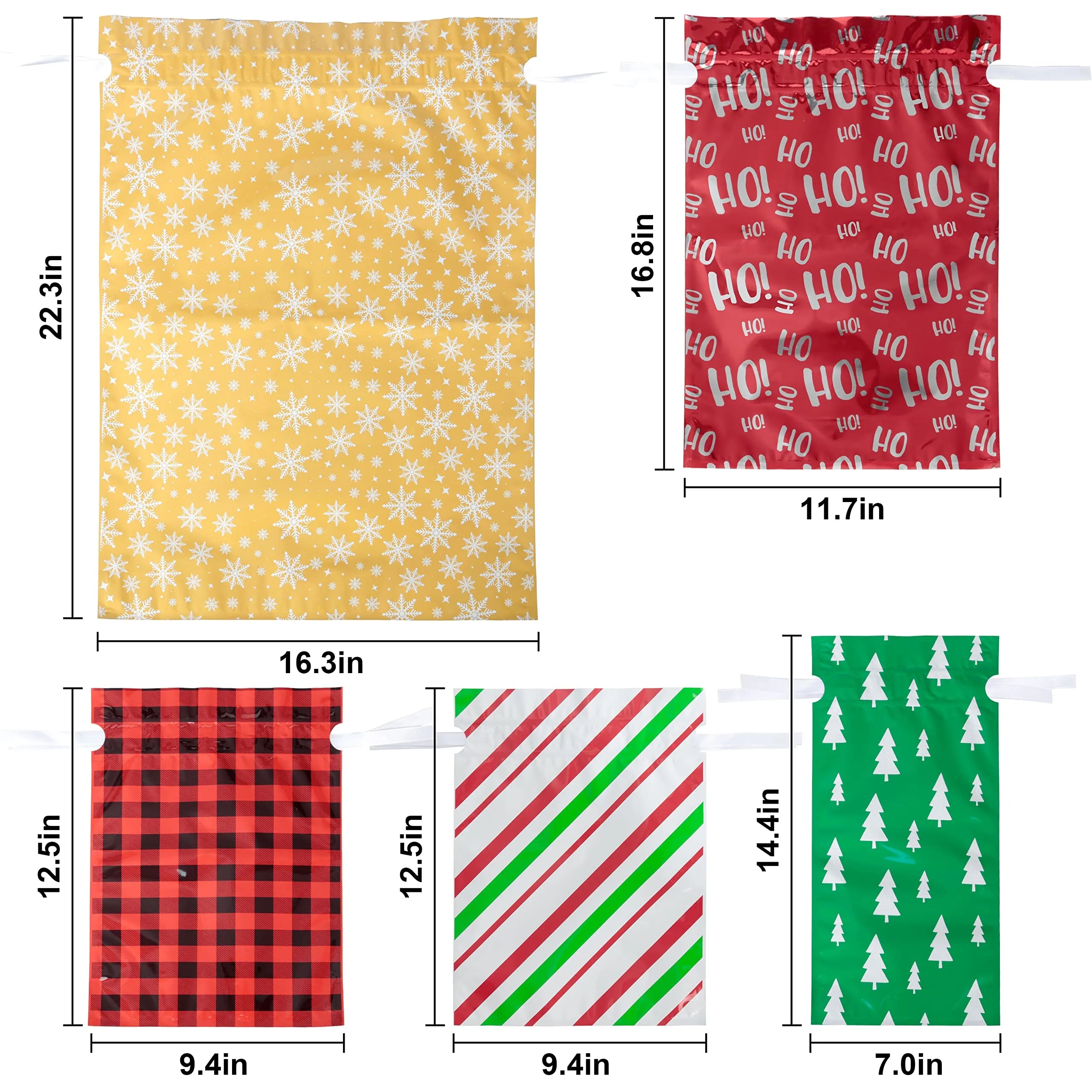 Christmas Drawstring Bags, 36 Pack