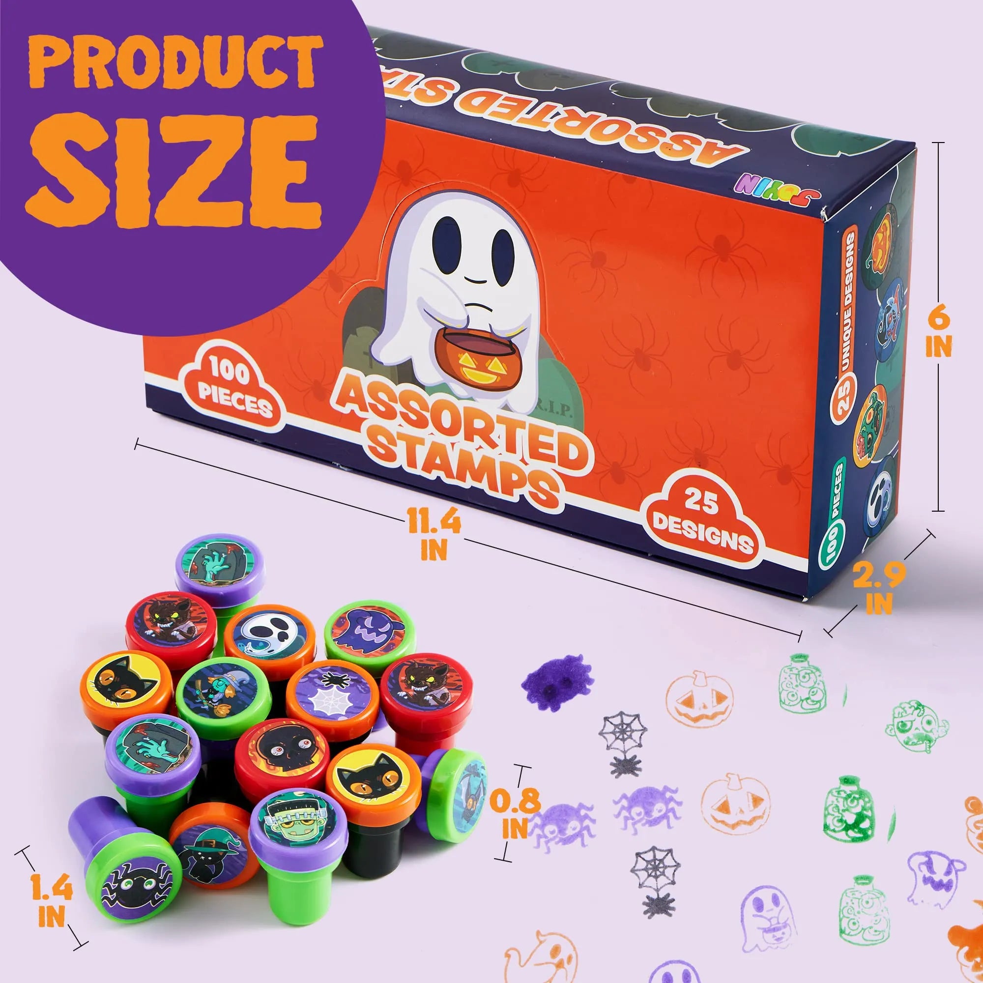 100 Assorted Halloween Stampers