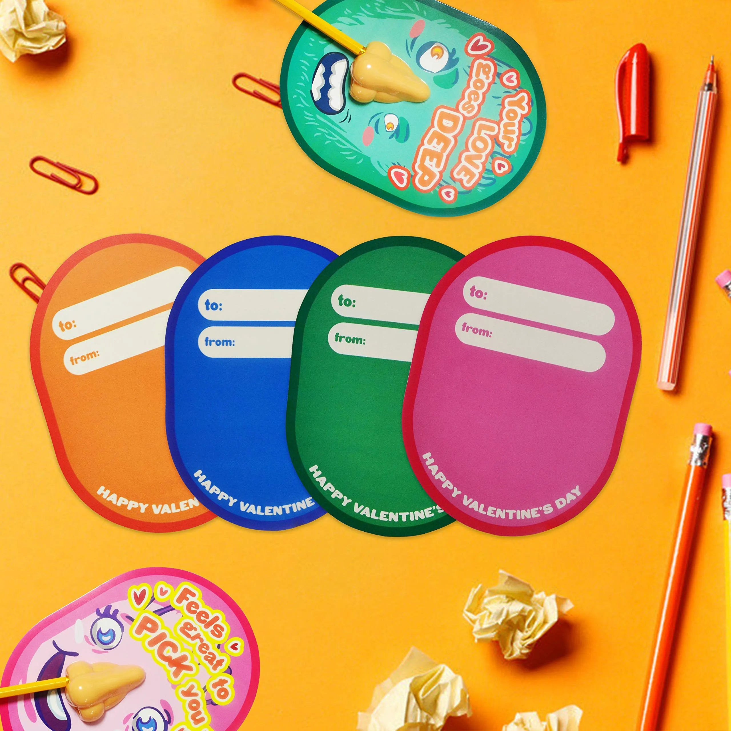 28-Pack 'I Pick Your Nose' Pencil Sharpener Set - Valentine's Day Cards for Kids