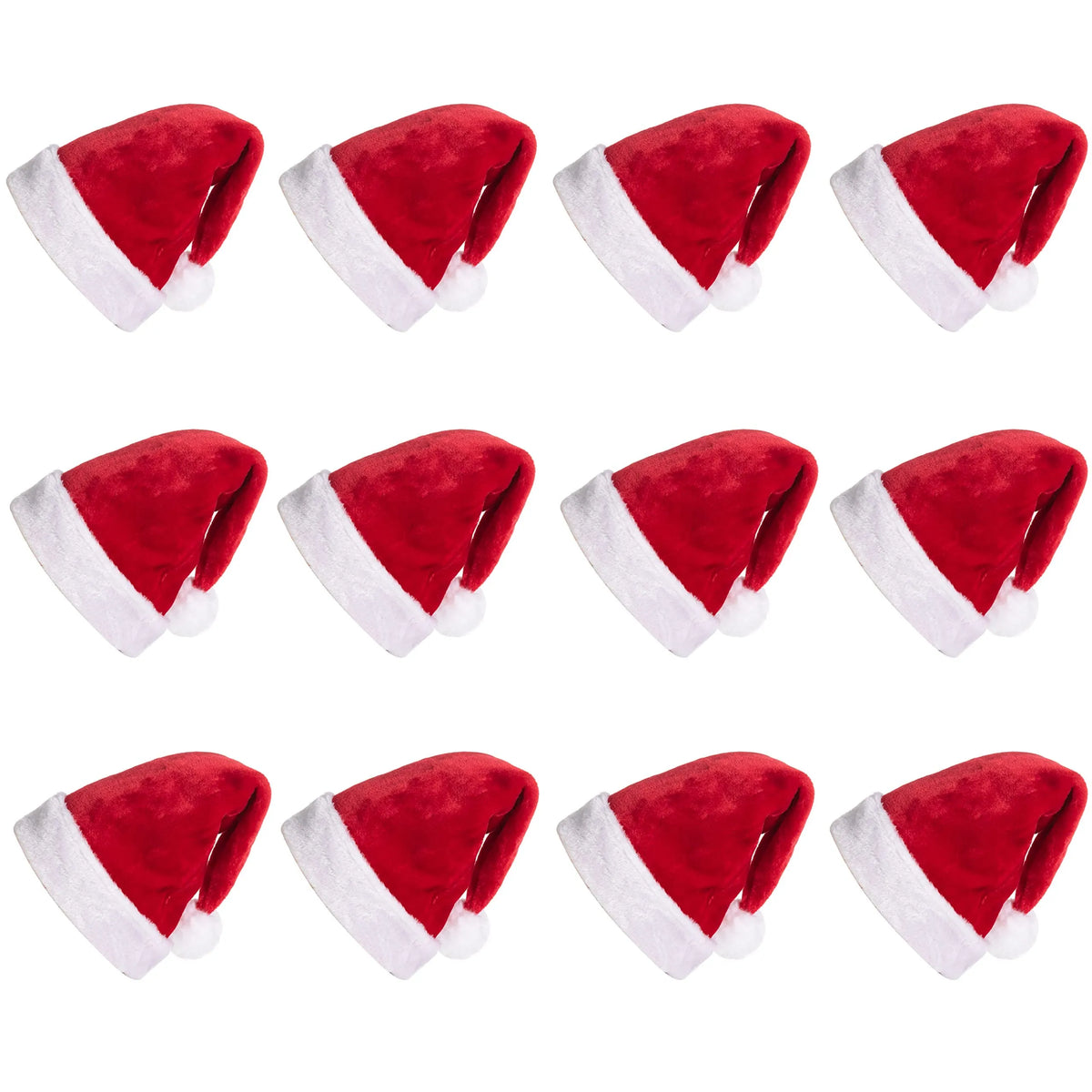 Premium Christmas Santa Hats (12-Pack)