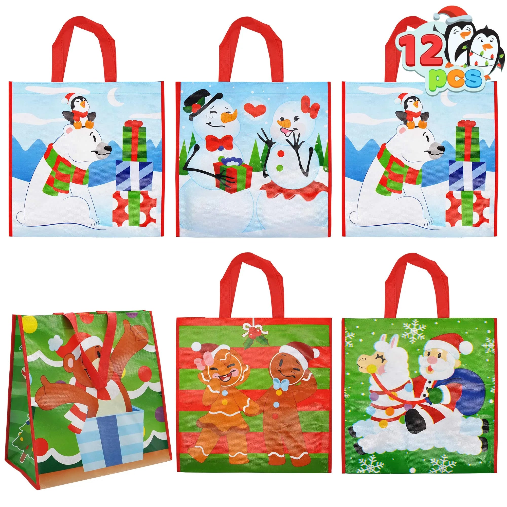 Tote Bags, 6 Designs, 12 Pcs