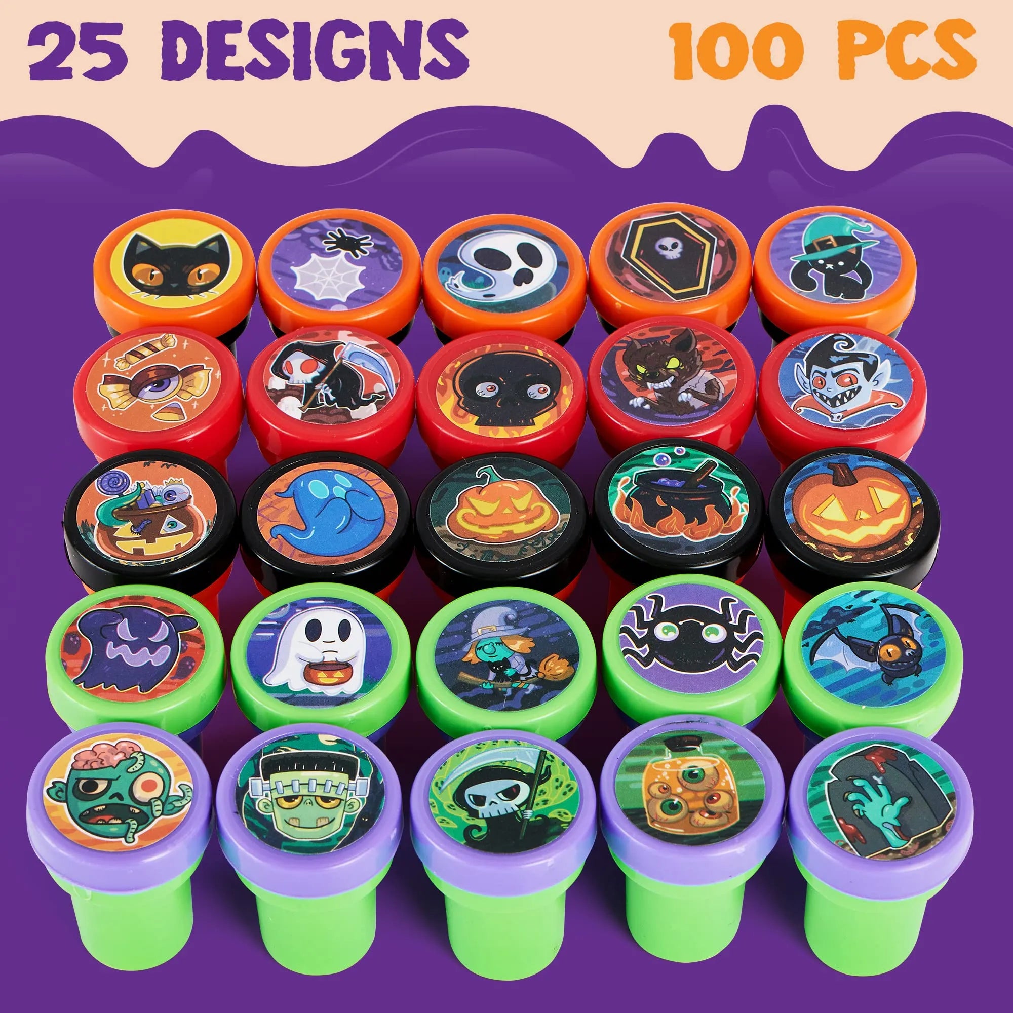 100 Assorted Halloween Stampers