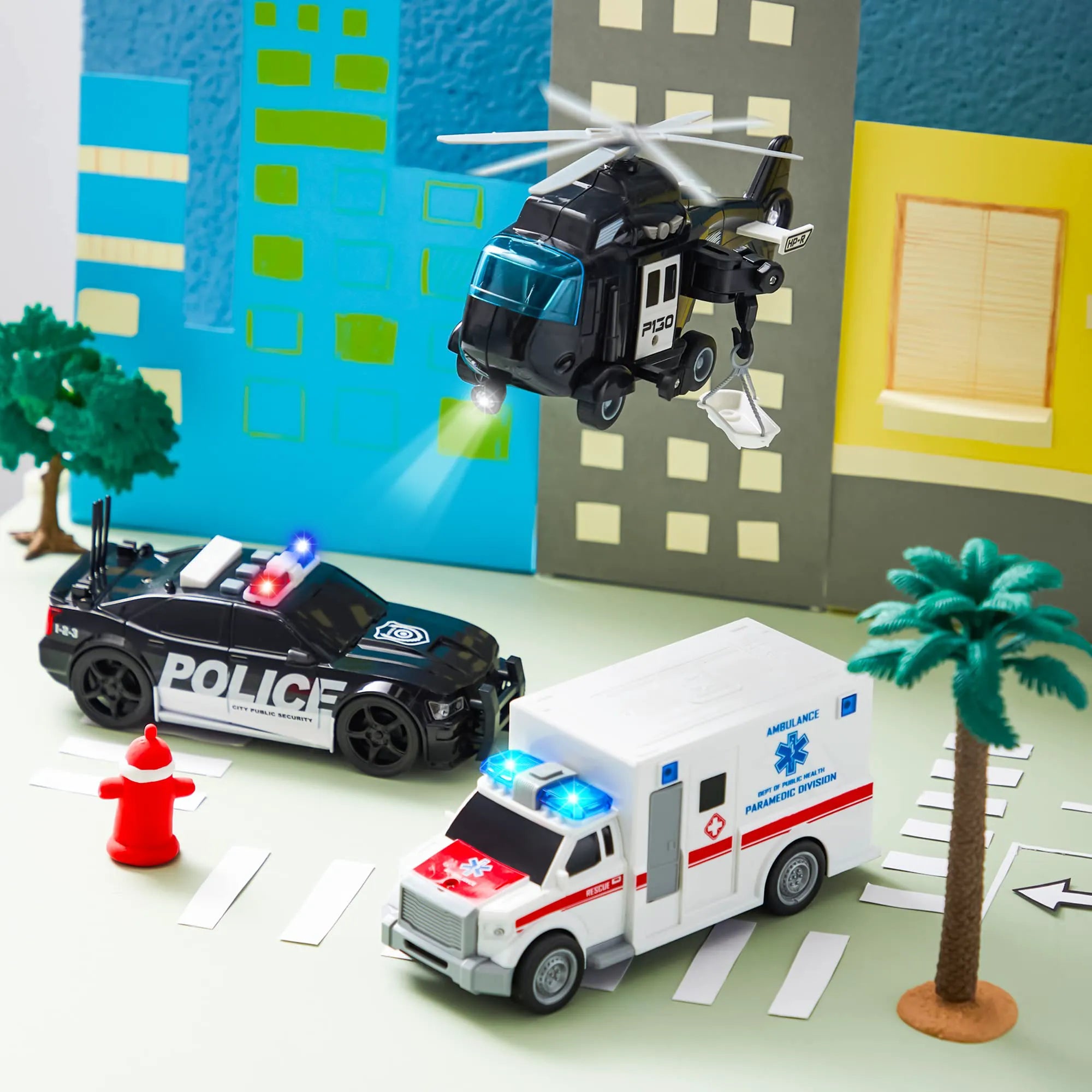 3-Piece City Hero Police Vehicle Toy Set