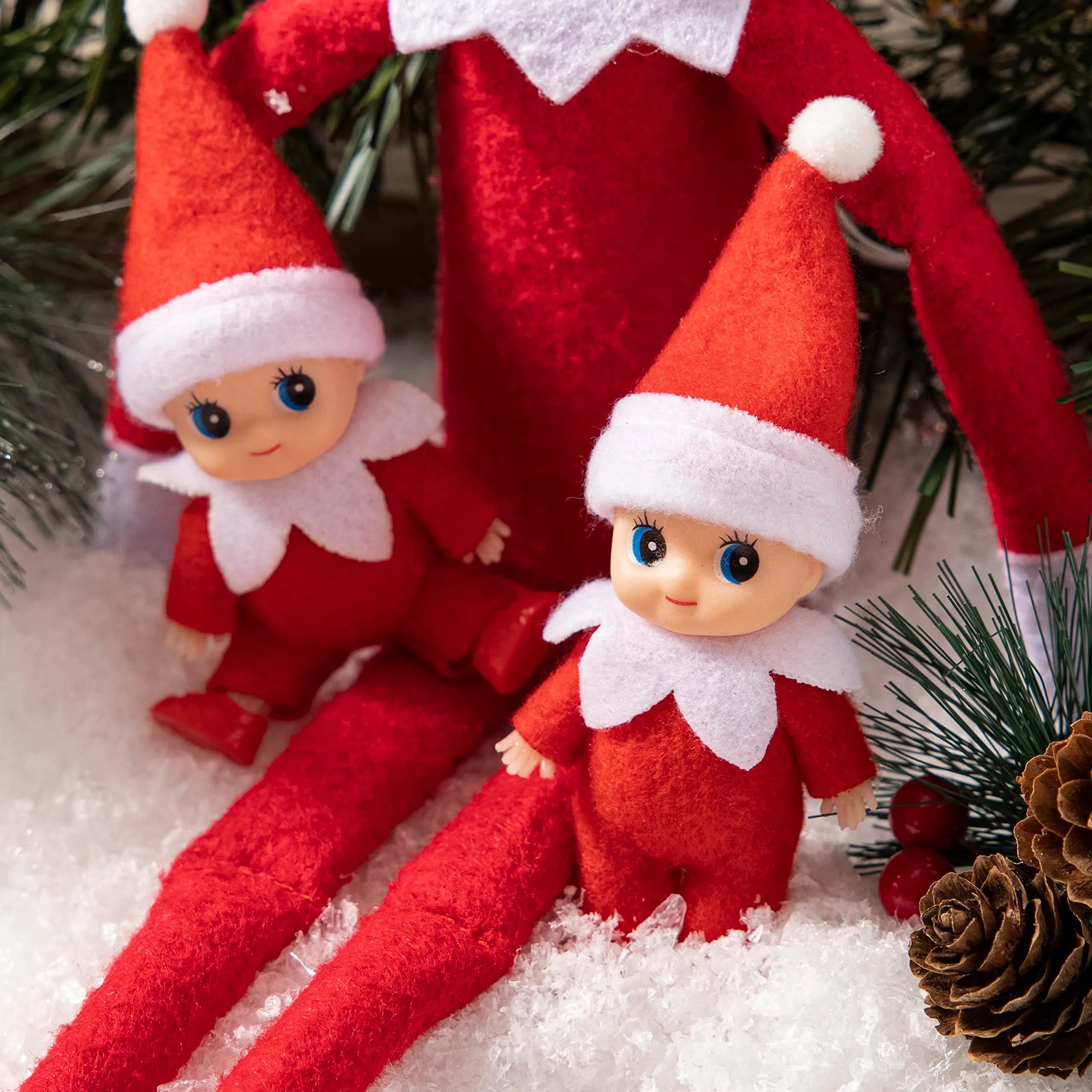 2 Pcs Red Tiny Doll Christmas