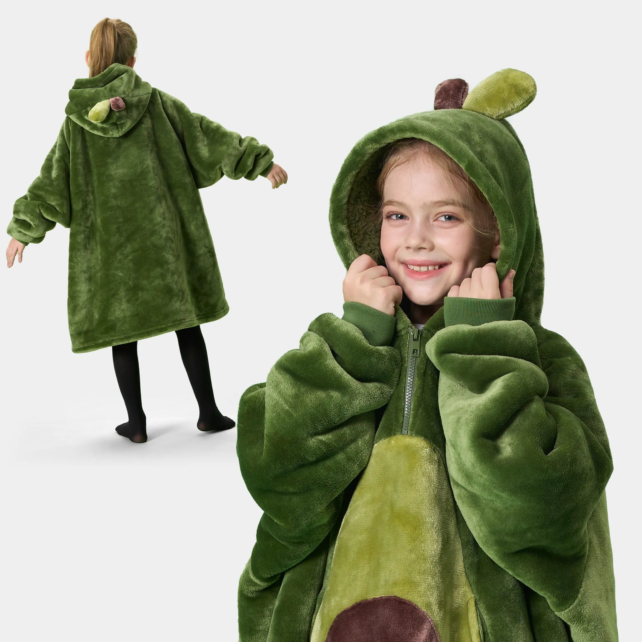 Kids' Sherpa Wearable Blanket - Avocado Shape