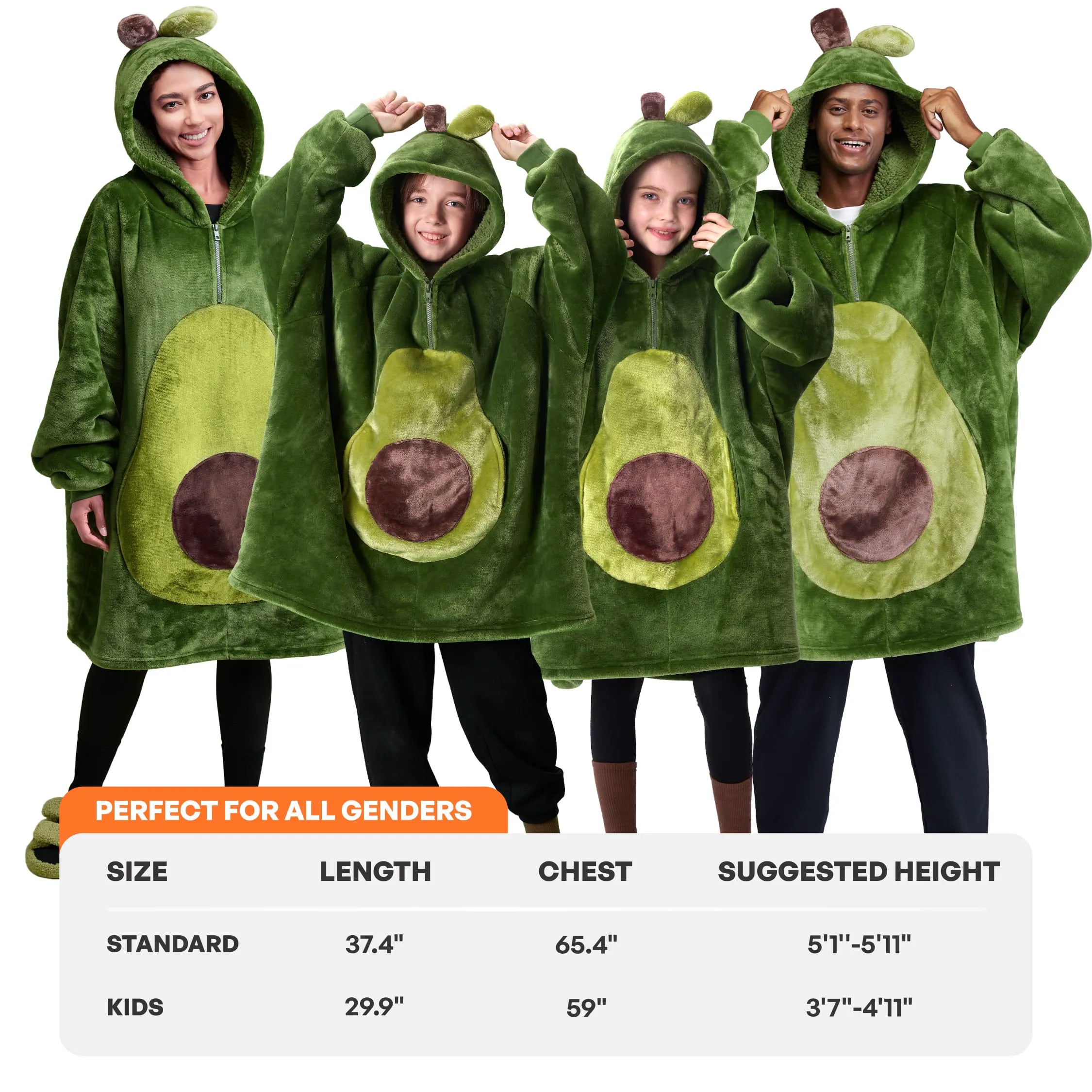 Kids' Sherpa Wearable Blanket - Avocado Shape