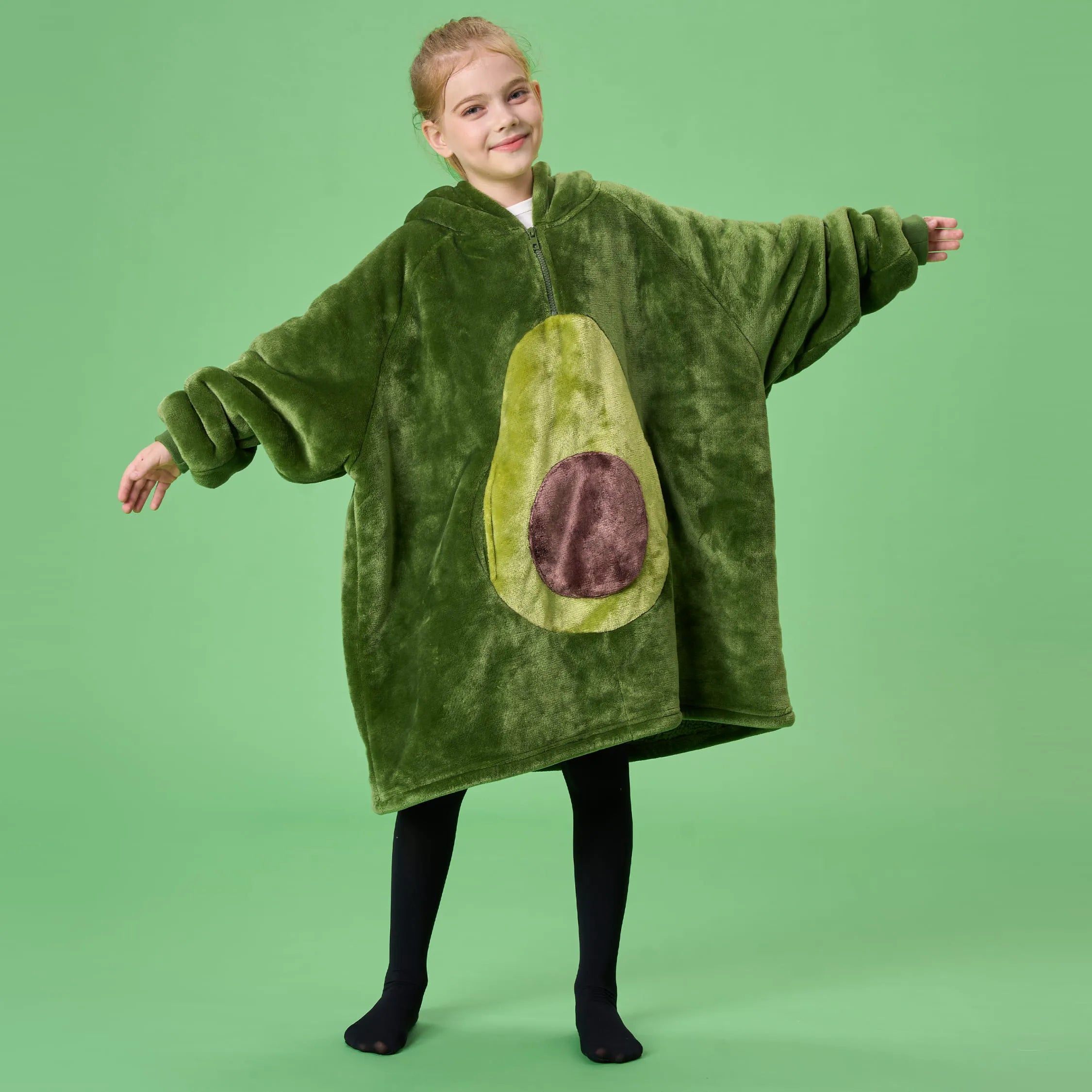 Kids' Sherpa Wearable Blanket - Avocado Shape