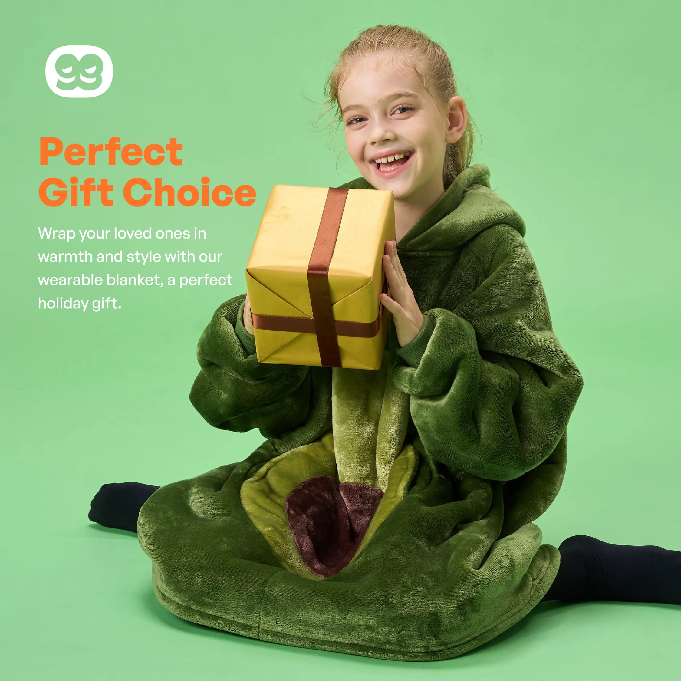 Kids' Sherpa Wearable Blanket - Avocado Shape