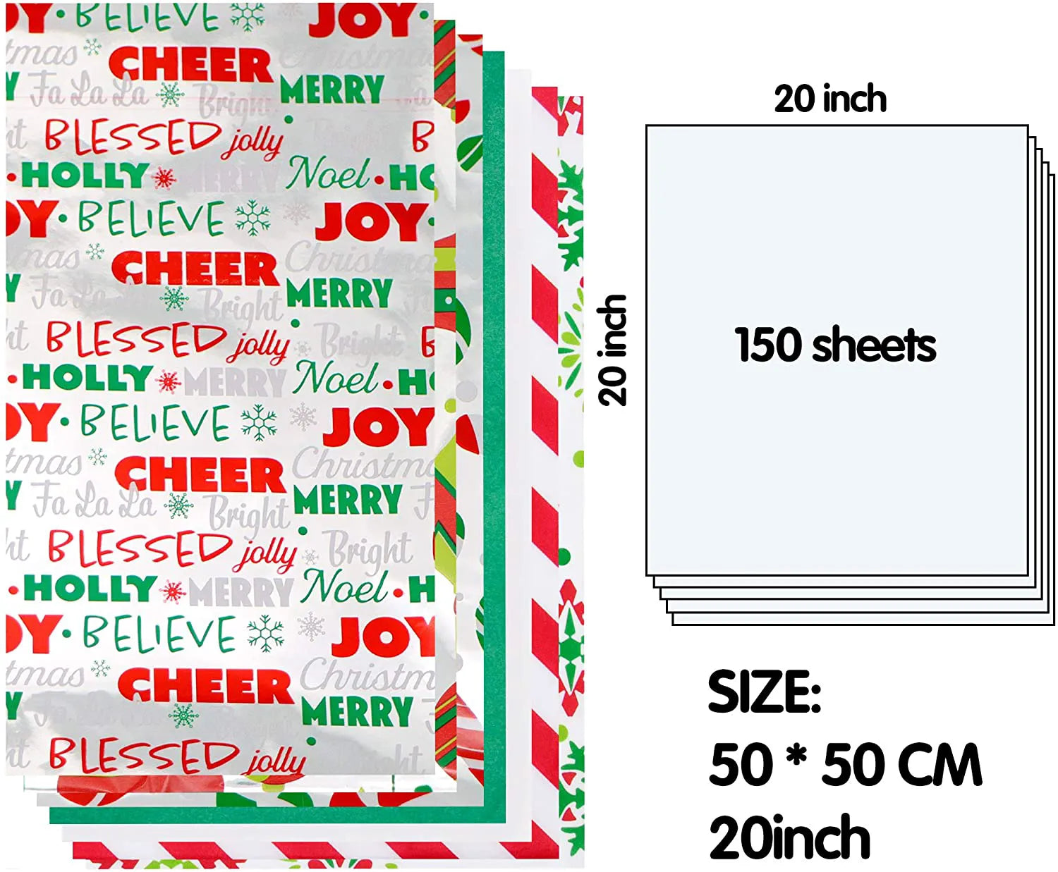 Holographic Christmas Tissue Paper for Gift Wrapping